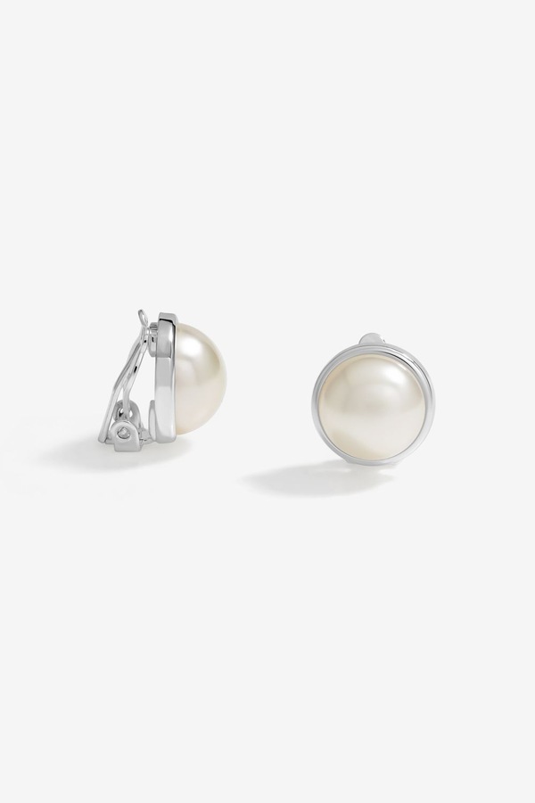 Jon Richard Pearl Dome Clip Earrings