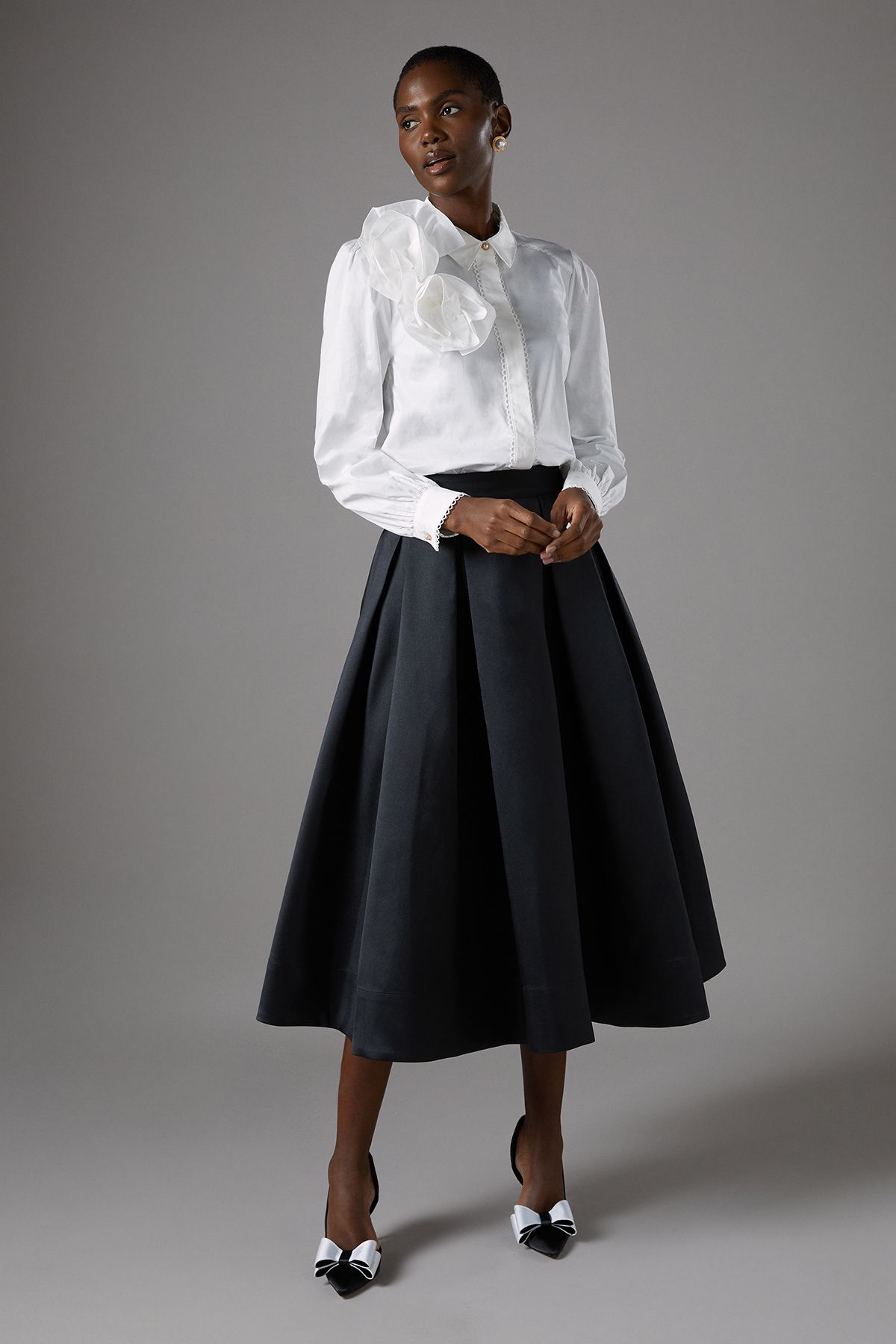 Coast Twill Full Volume Skirt Black