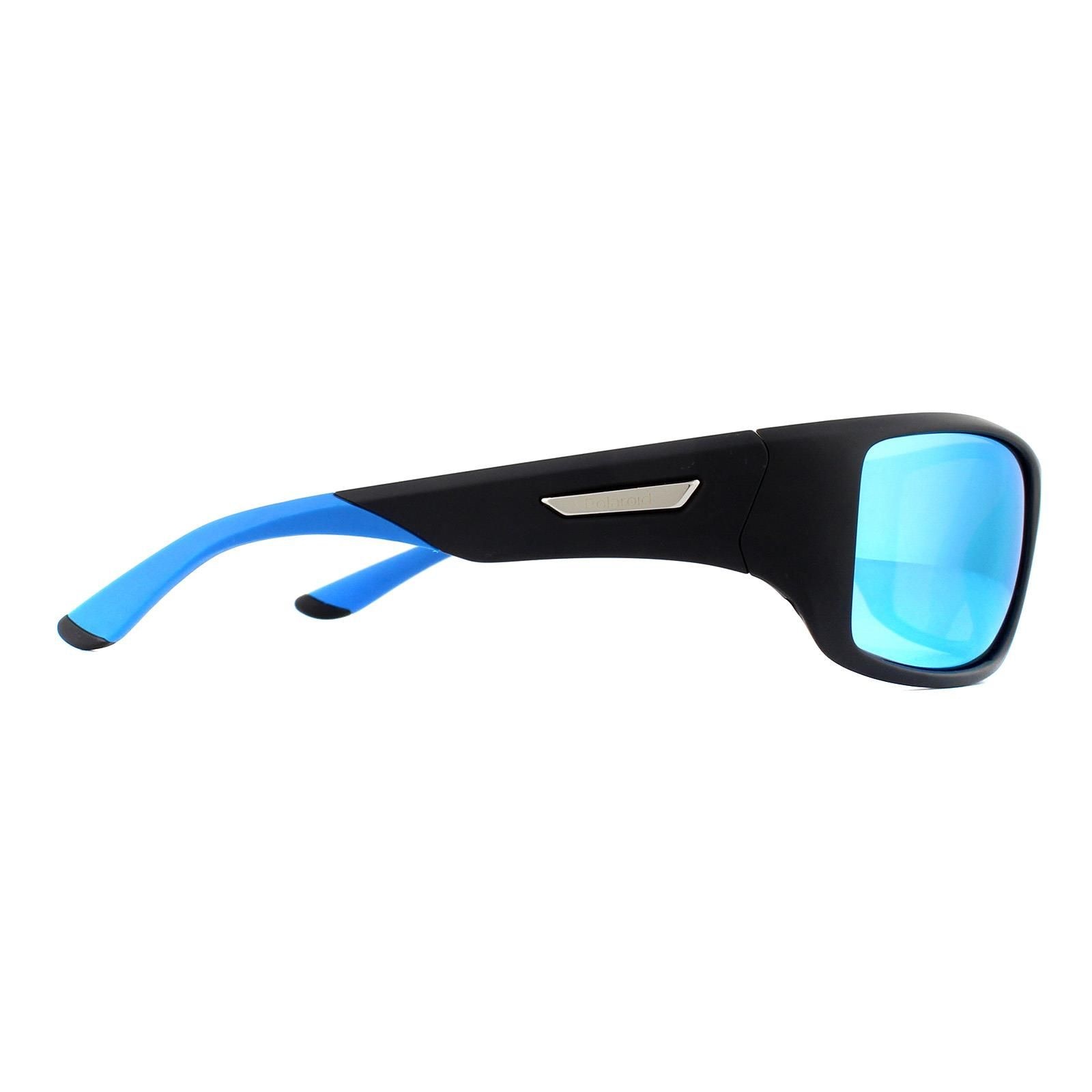 Polaroid Sport Sport Matte Black Blue Mirror Polarized Sunglasses image 4