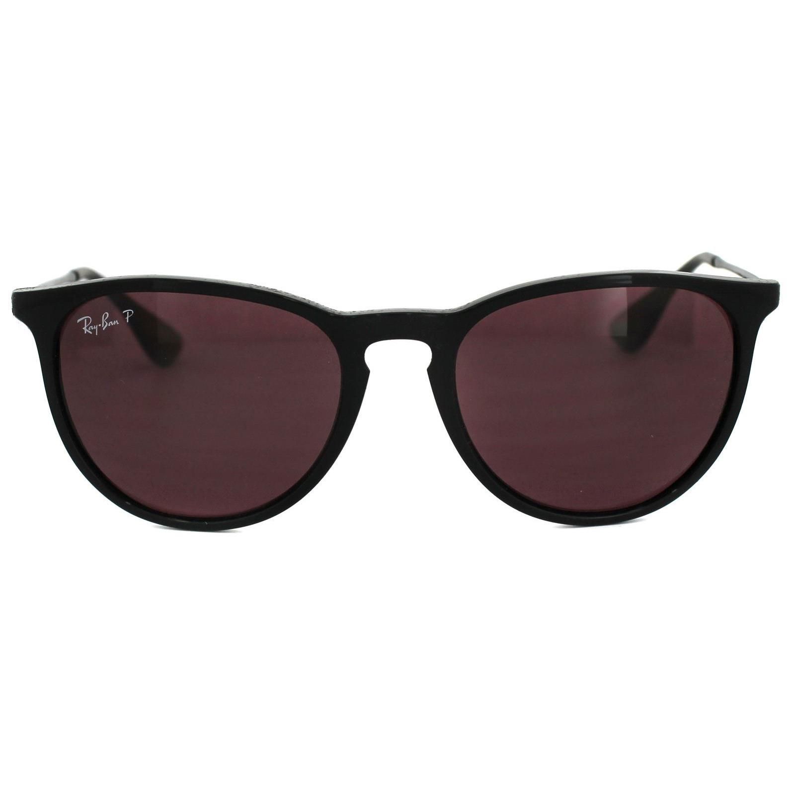Ray-Ban Round Black Violet Mirror Polarized Sunglasses image 1