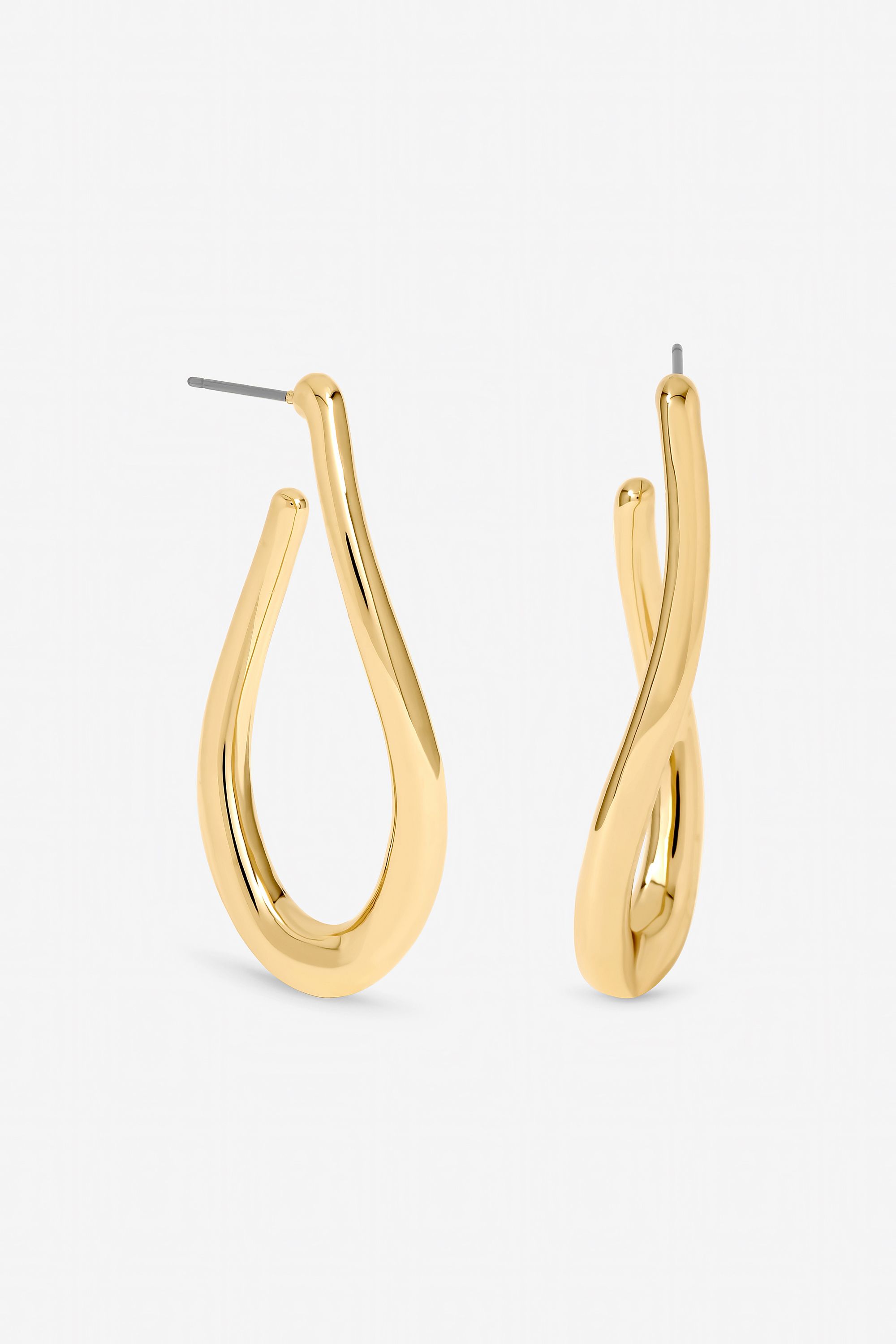 Mood Gold Plated Twist Hoop Earrings image 1