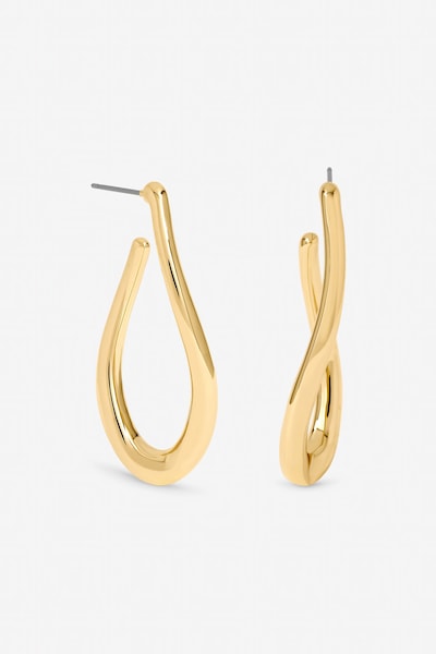 Mood Gold Plated Twist Hoop Earrings