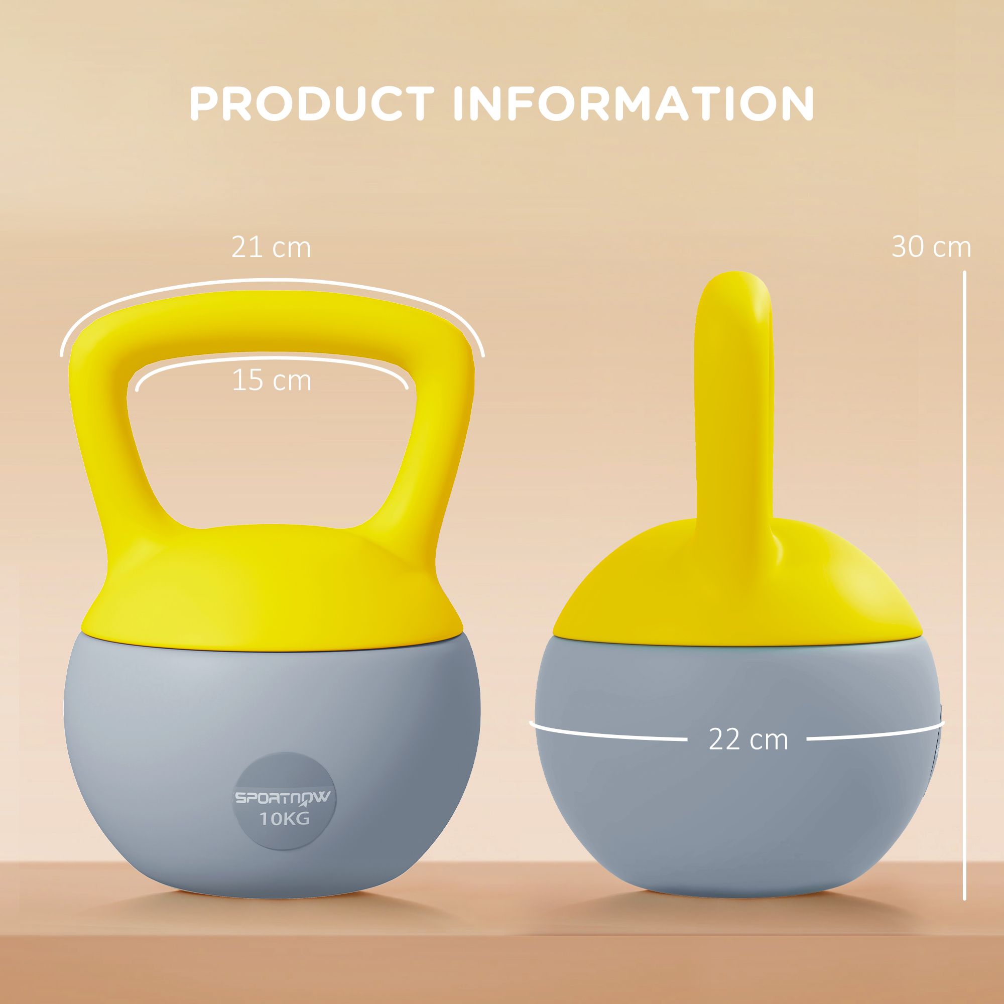SPORTNOW 10KG Kettlebell w/ Soft Body and Non-Slip Handle image 3