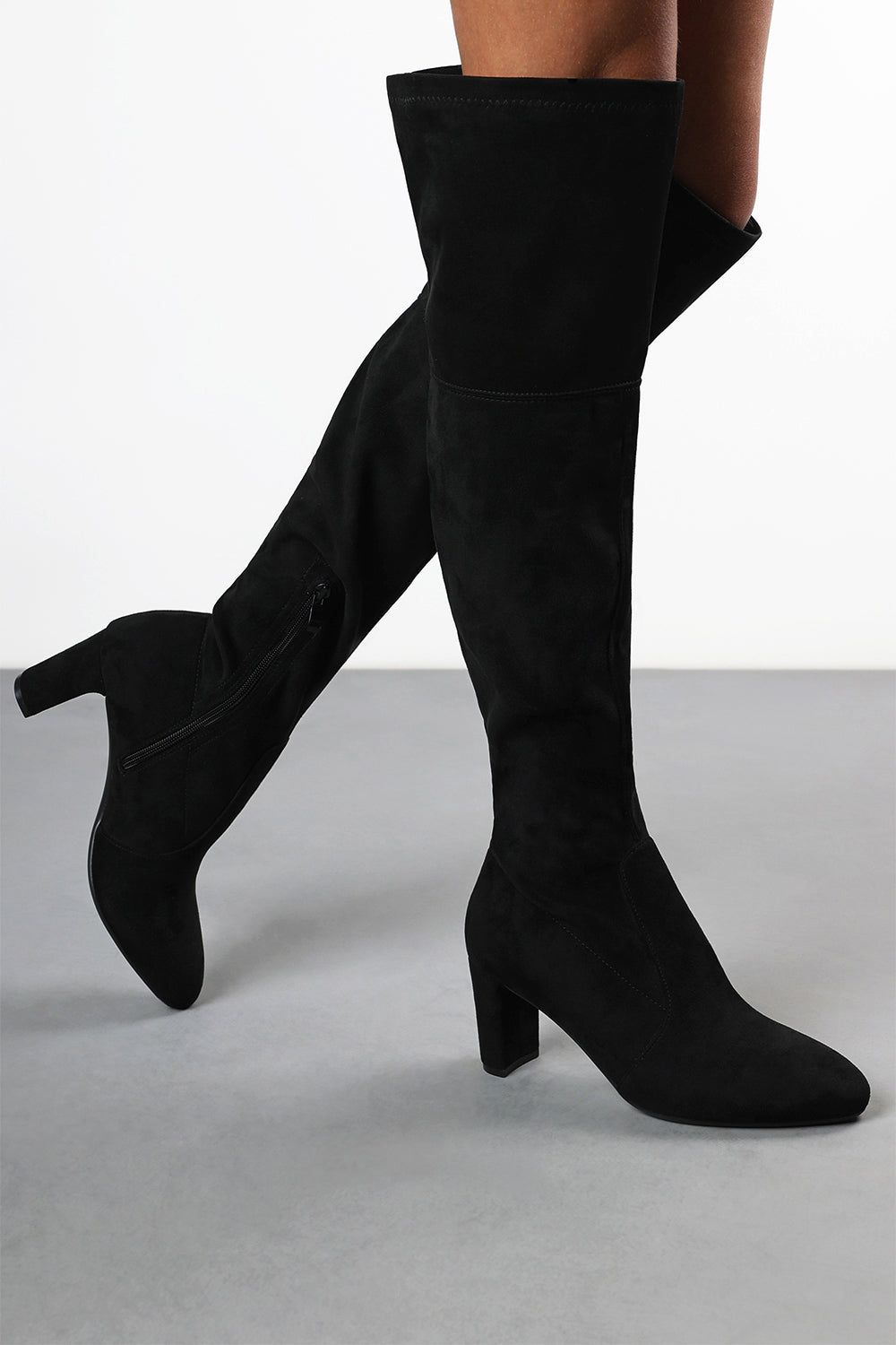 Where's That From 'Sonya' Suede Block Heel Over The Knee Boots image 7