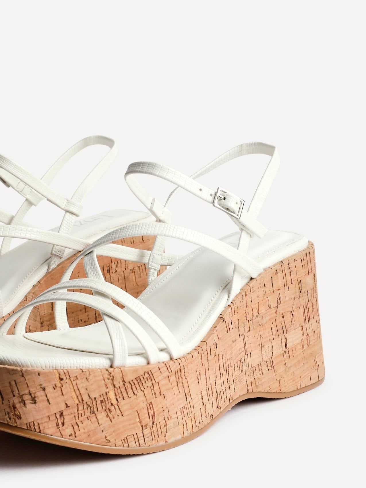 Linzi Orbit White Cork Flatform Sandals image 4