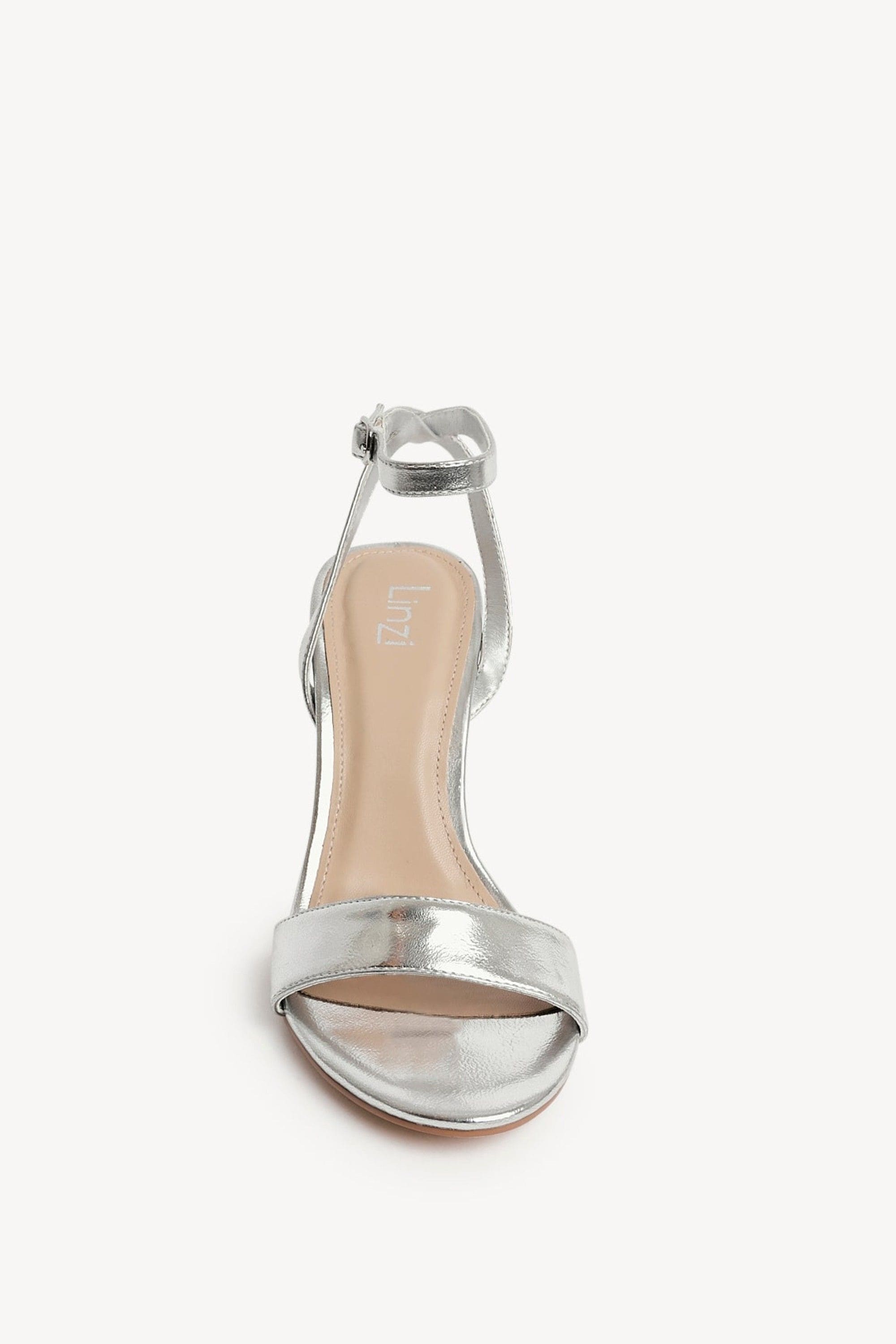 Linzi Trance Silver Faux Leather Block Heel image 4