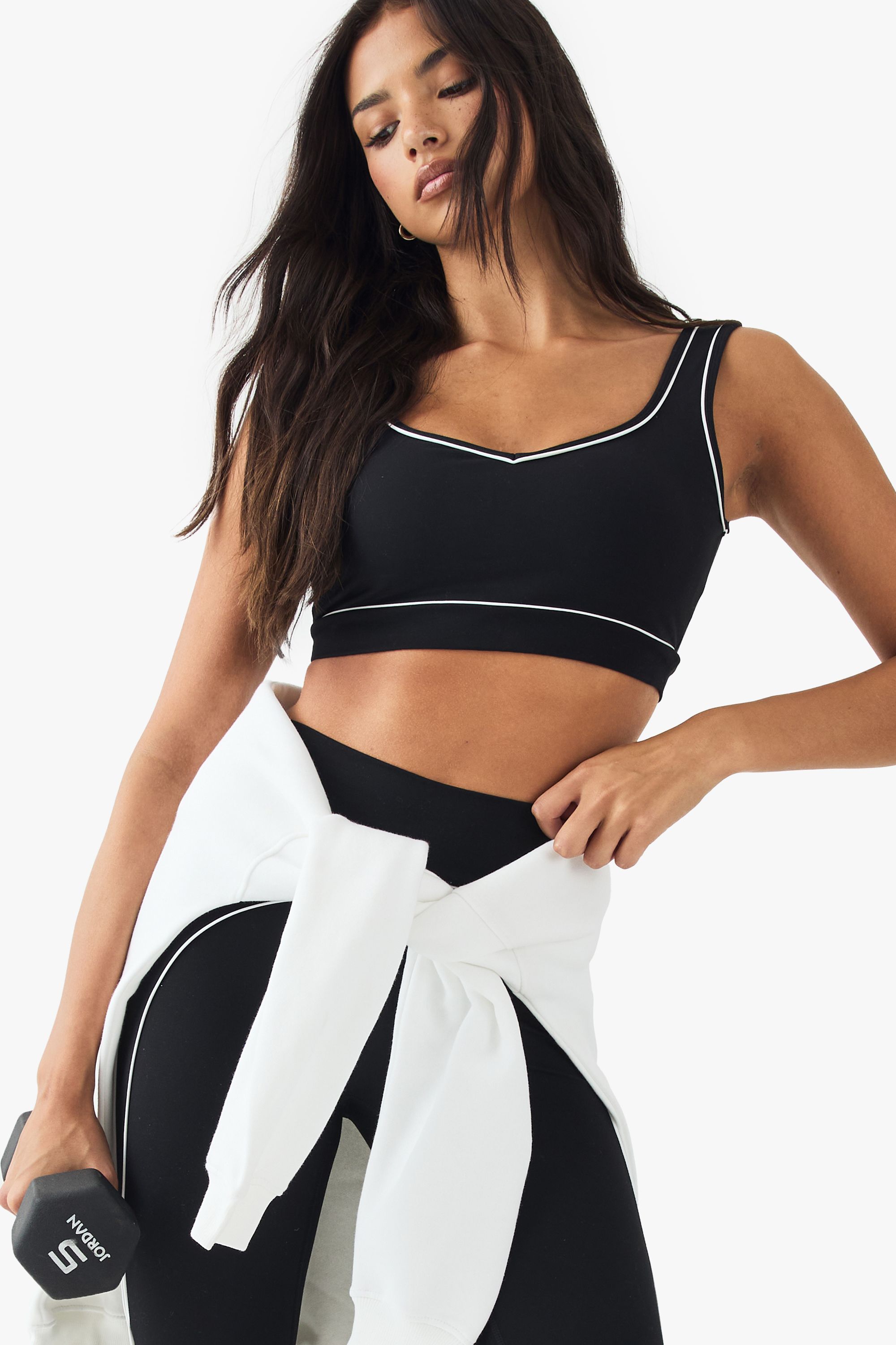 DSGN Studio DSGN Studio Ultra Sculpt Contrast Piping Sports Bra Black