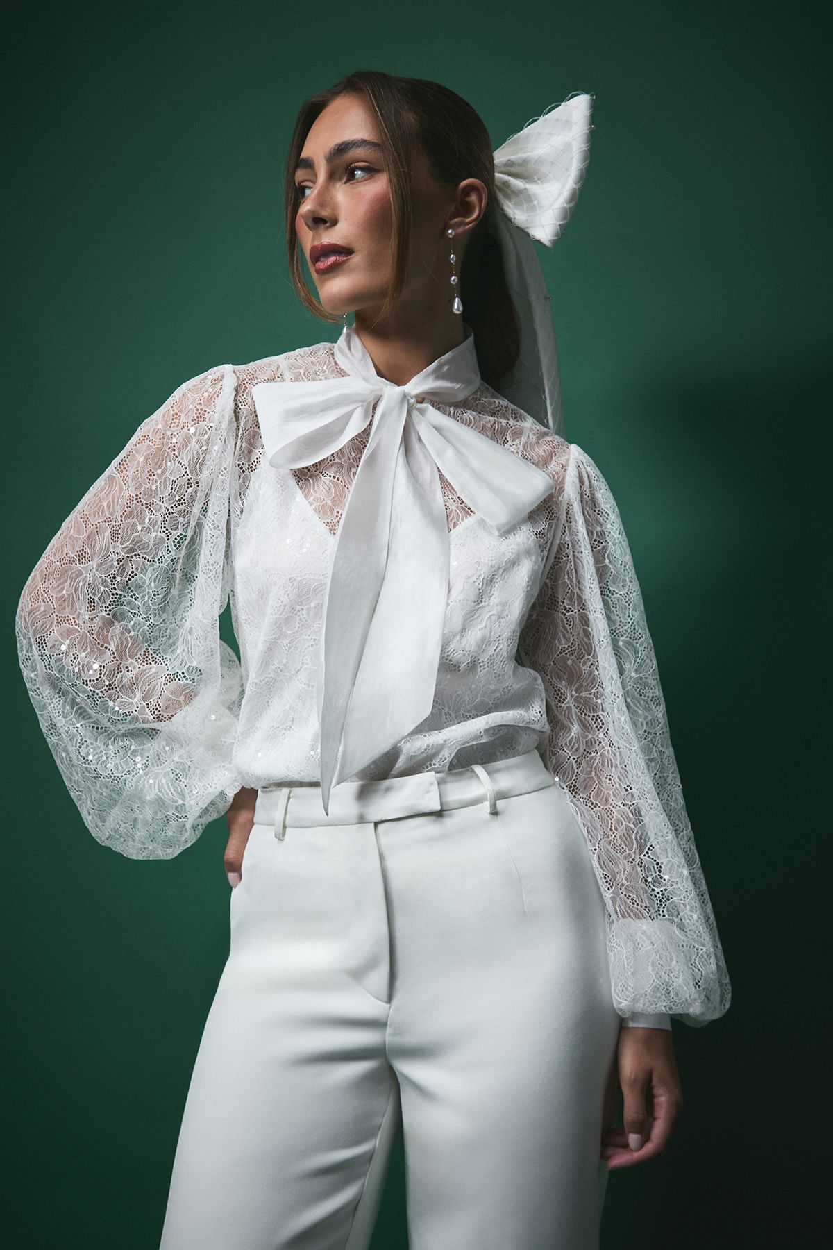 Coast Lisa Tan Sequin Organza Bridal Blouse Ivory image 4