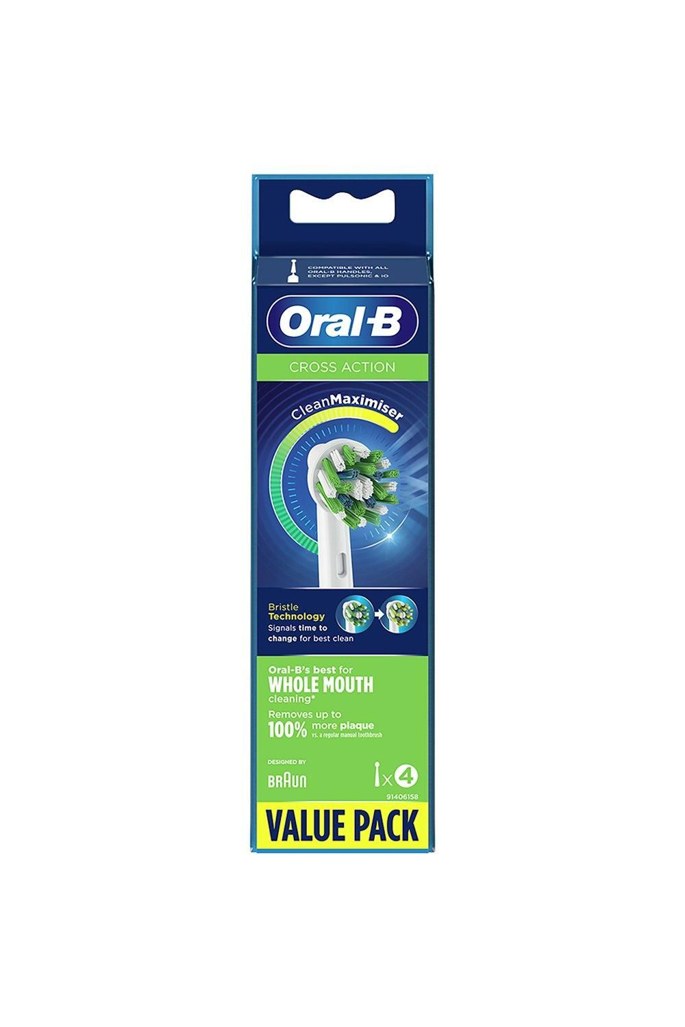 Oral B Cross Action Refills 4 Pack White image 1