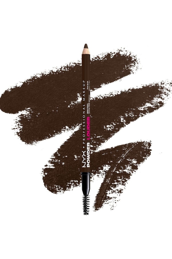 NYX Professional Makeup Powder Louder Brow Pencil 12HR Wear Buildable Micro-Fibres Deep Brown