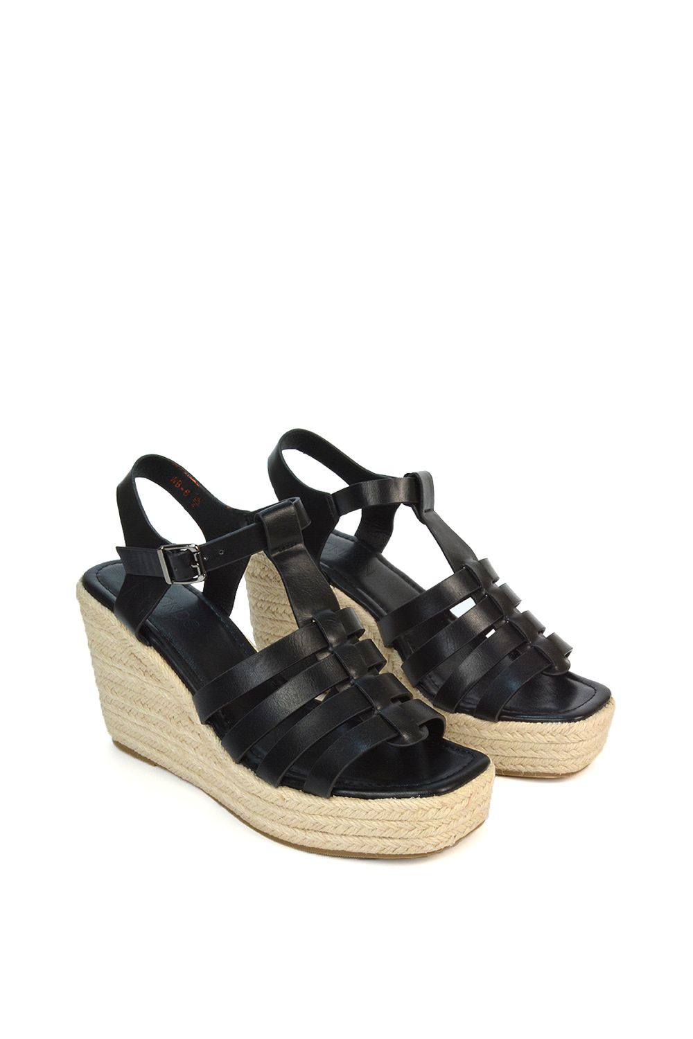 XY London 'Remi' Wedge Heel Platform Espadrille Square Toe Sandals image 3