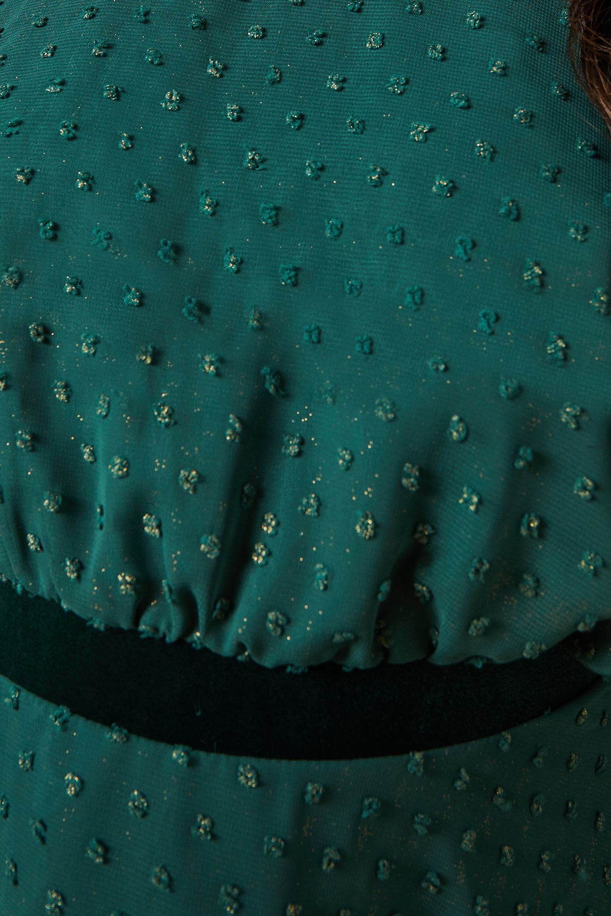 Oasis Occasion Glitter High Neck Mini Dress Green image 5