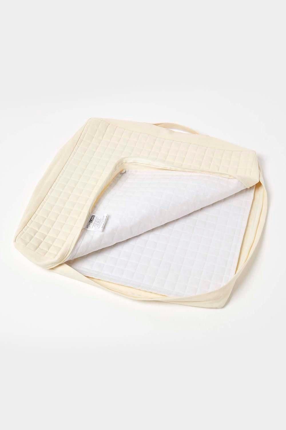 Homescapes Quilted Cotton Armchair Booster Cushion Cover image 1