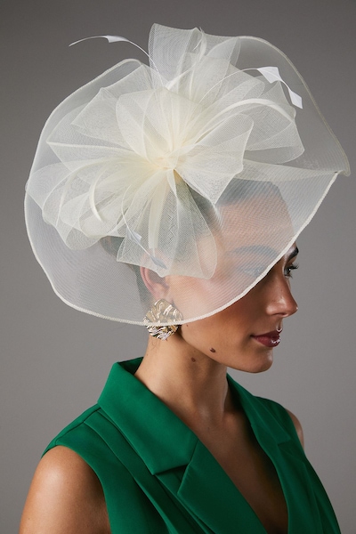 Coast Structured Mesh Bow Flat Fascinator Ivory