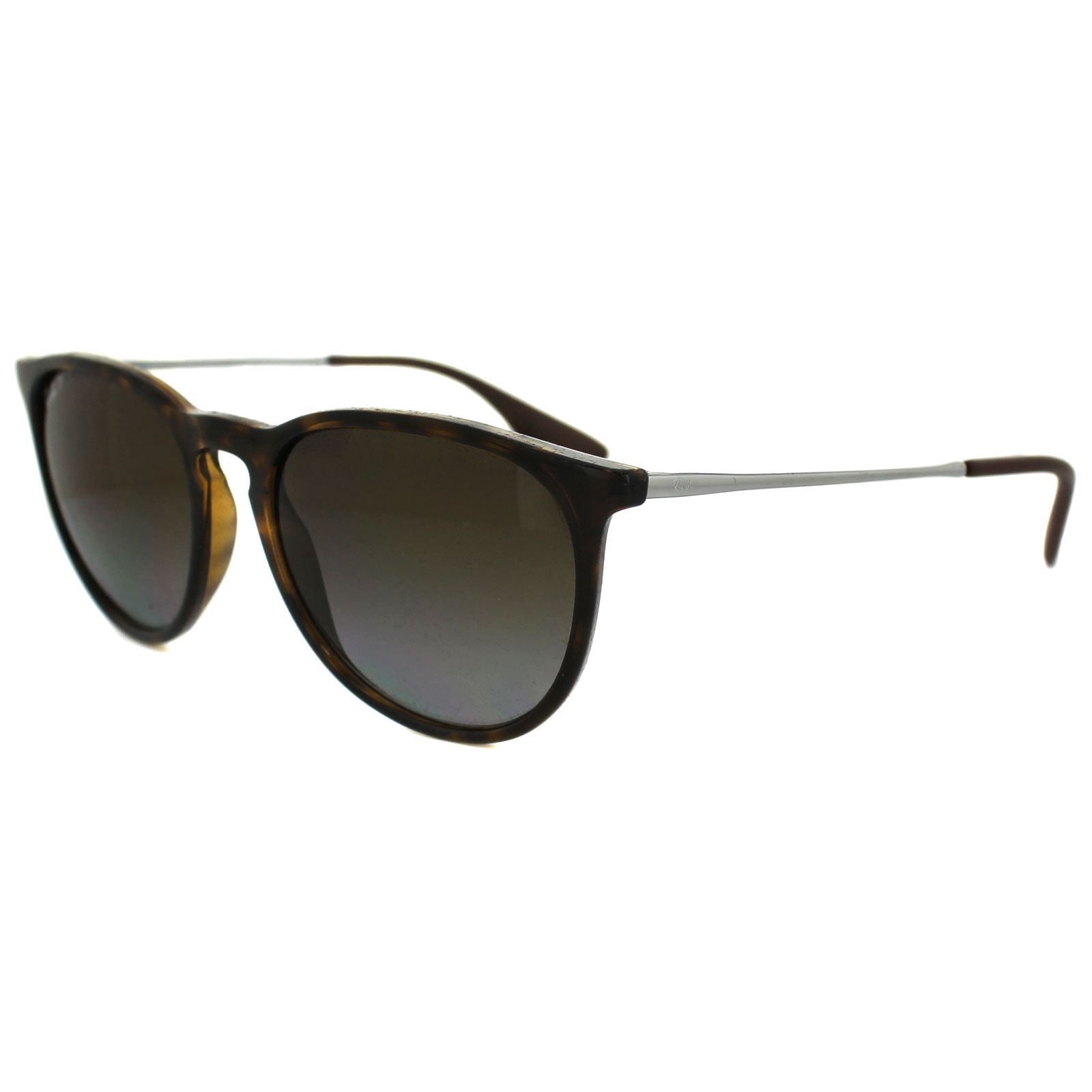 Ray-Ban Round Tortoise & Gunmetal Brown Gradient Polarized Erika 4171 Sunglasses image 2