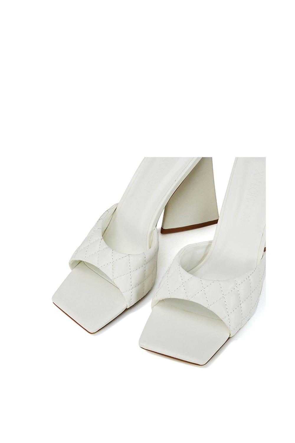 XY London 'Maylin' Quilted Square Toe Sculptured Flared High Heels image 5