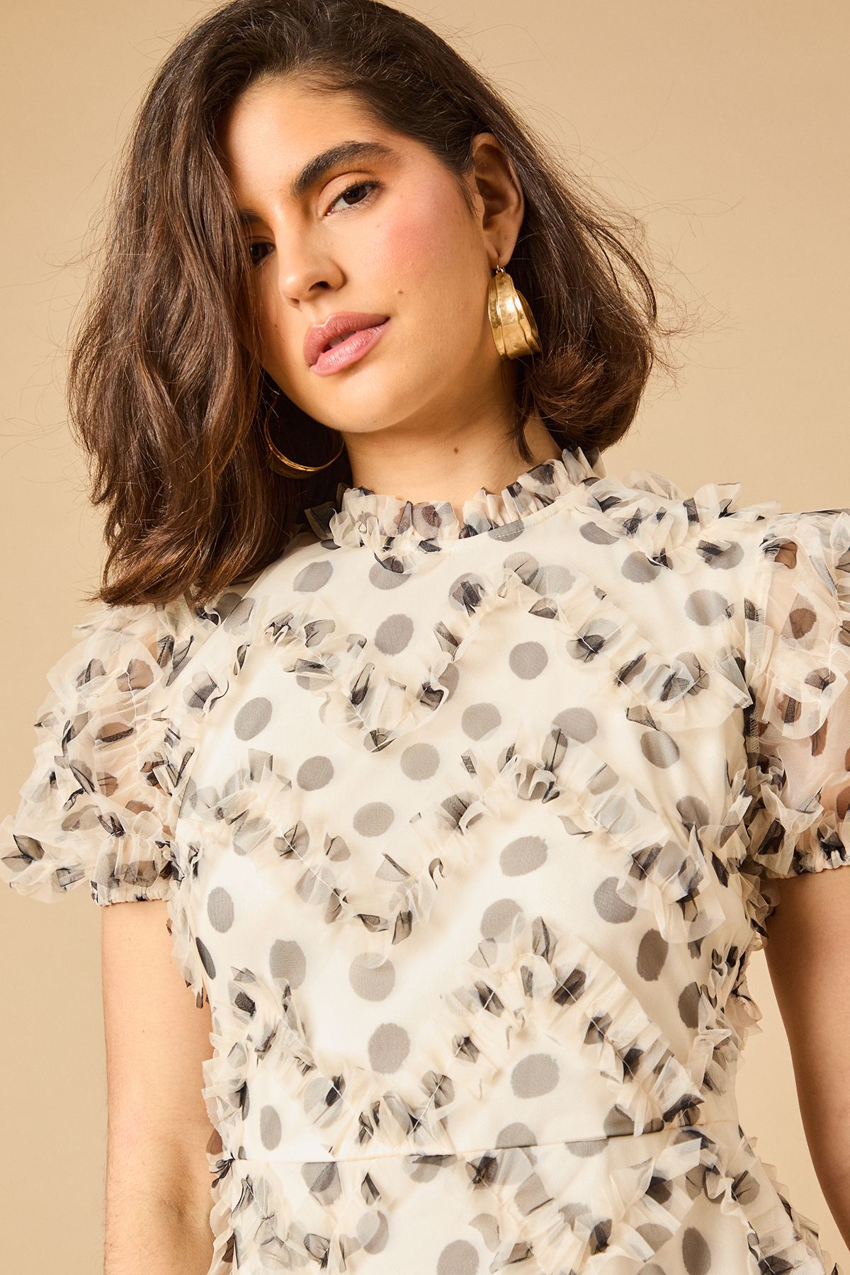 Oasis Printed Textured Maxi Dress Ivory image 5