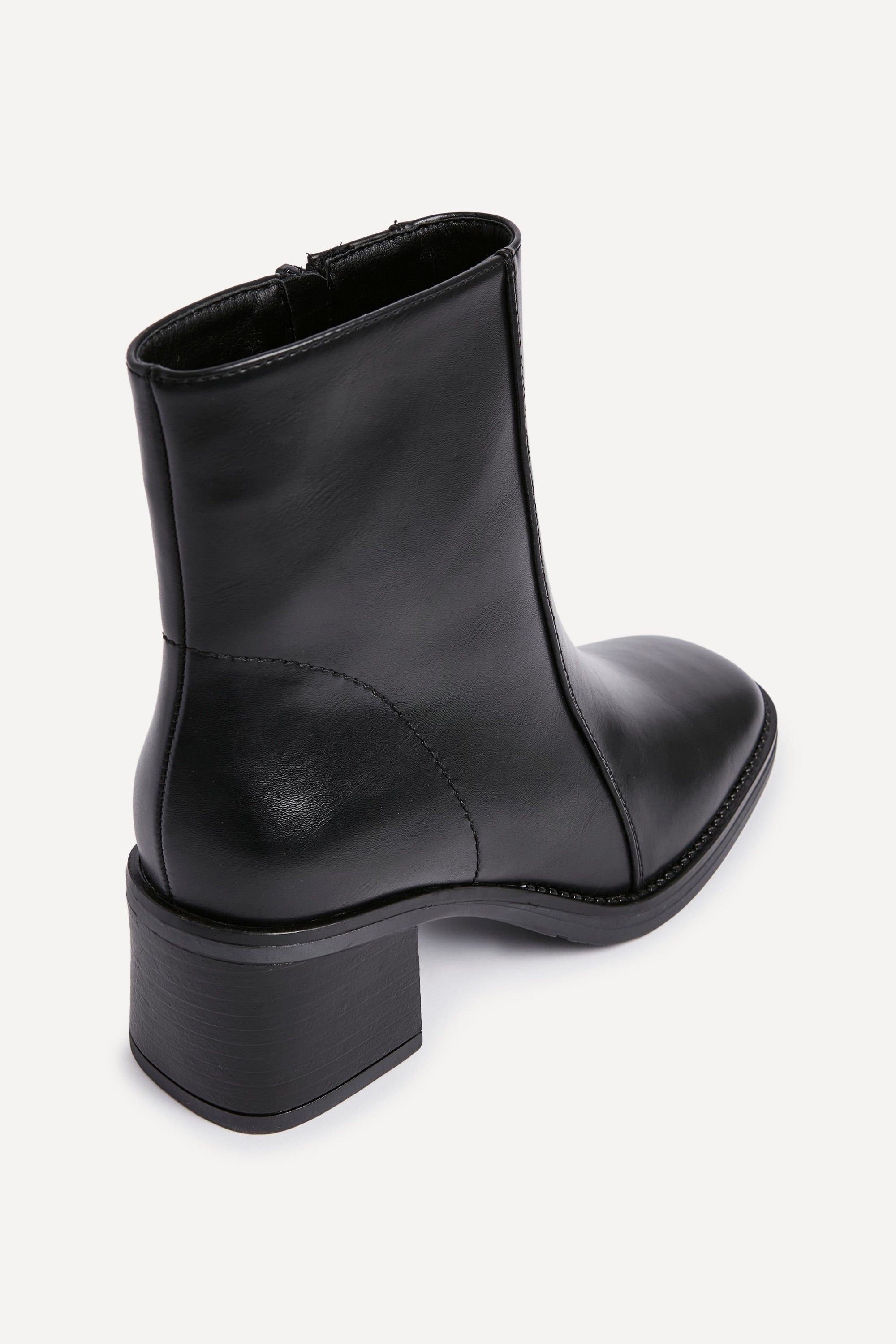 Linzi Wander Black Faux Leather Heeled Ankle Boot image 4