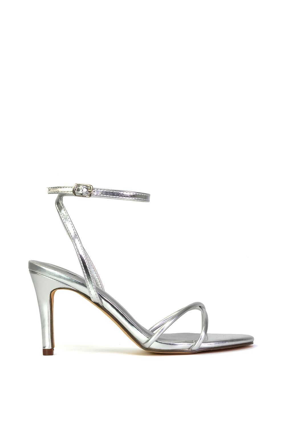 XY London 'Ridge' Strappy Round Toe Mid High Heel Stiletto Sandals image 1