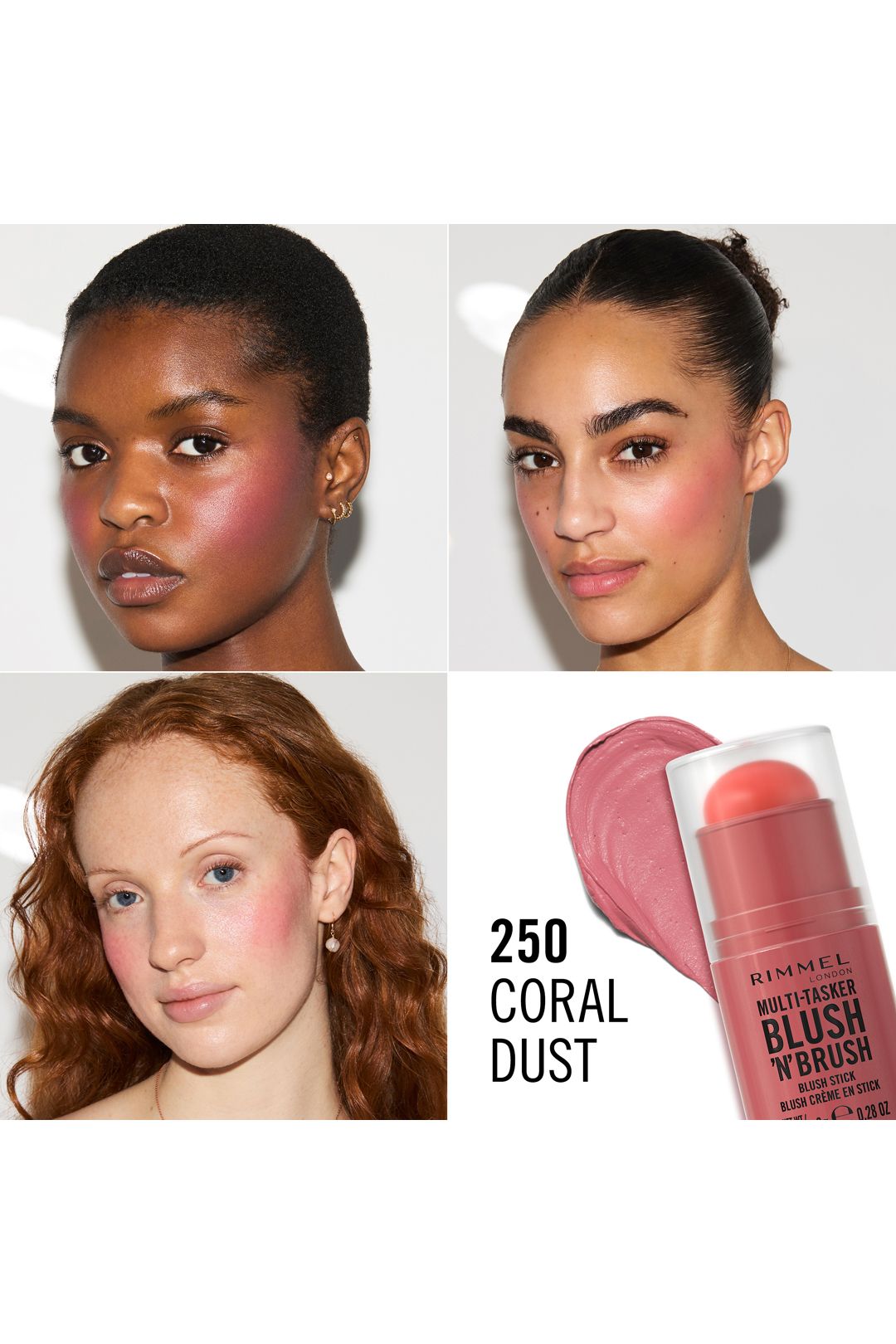 Rimmel London Multi-Tasker Blush'N'Brush Stick 8g Coral Dust image 2