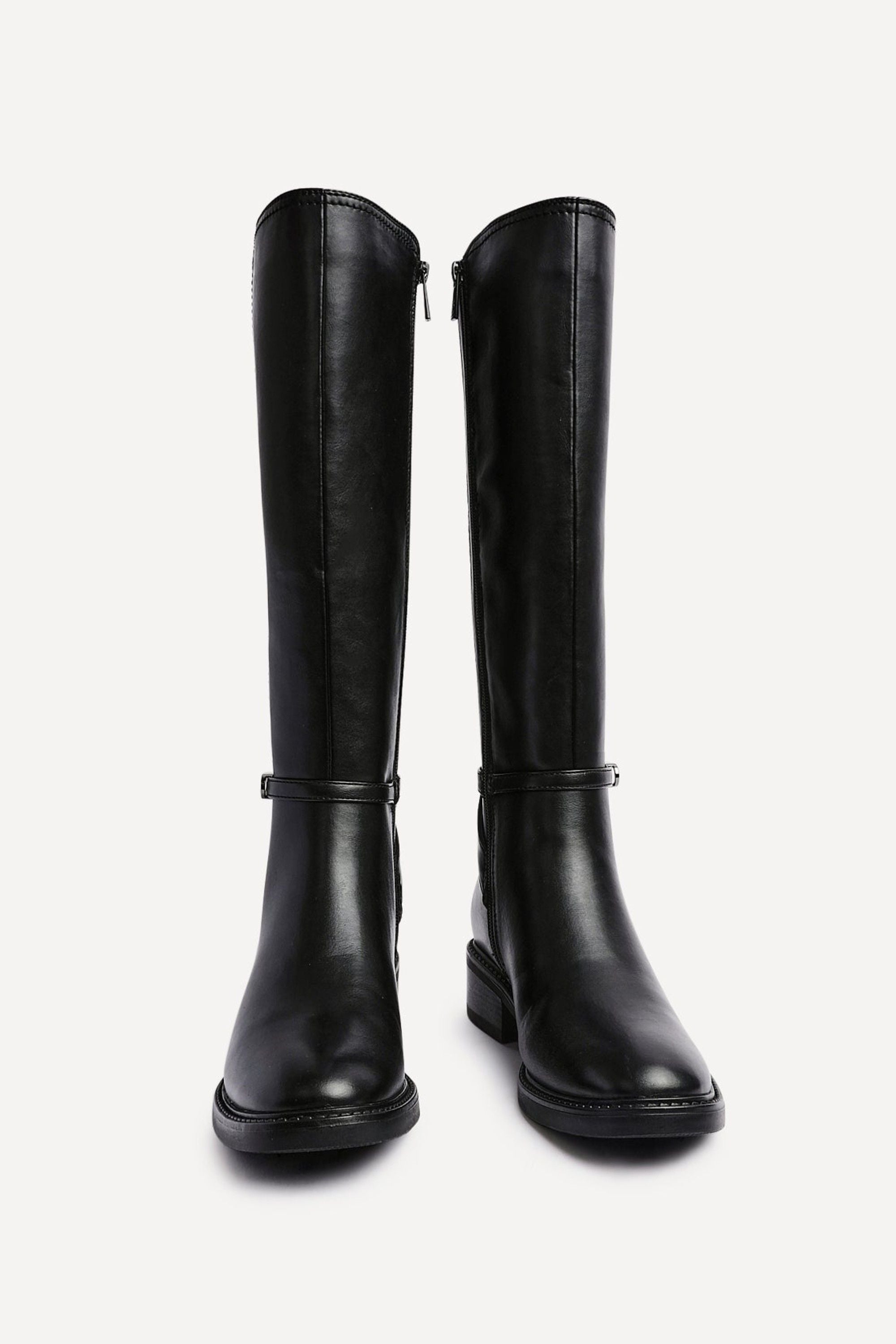 Linzi Power Black Faux Suede Riding Boot image 3