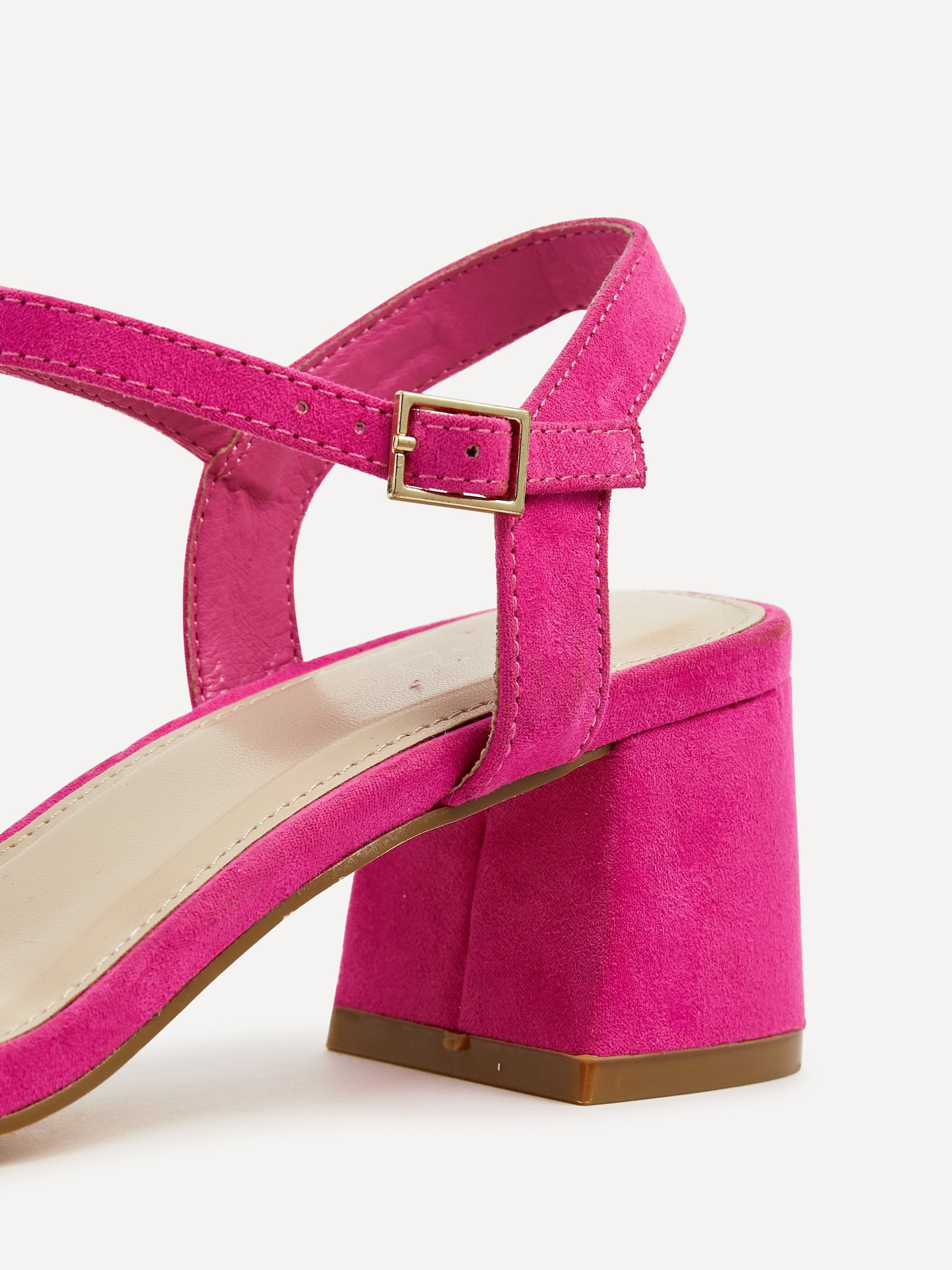 Linzi Darcie Fuchsia Faux Suede Low Chunky Block Heeled Sandal image 4