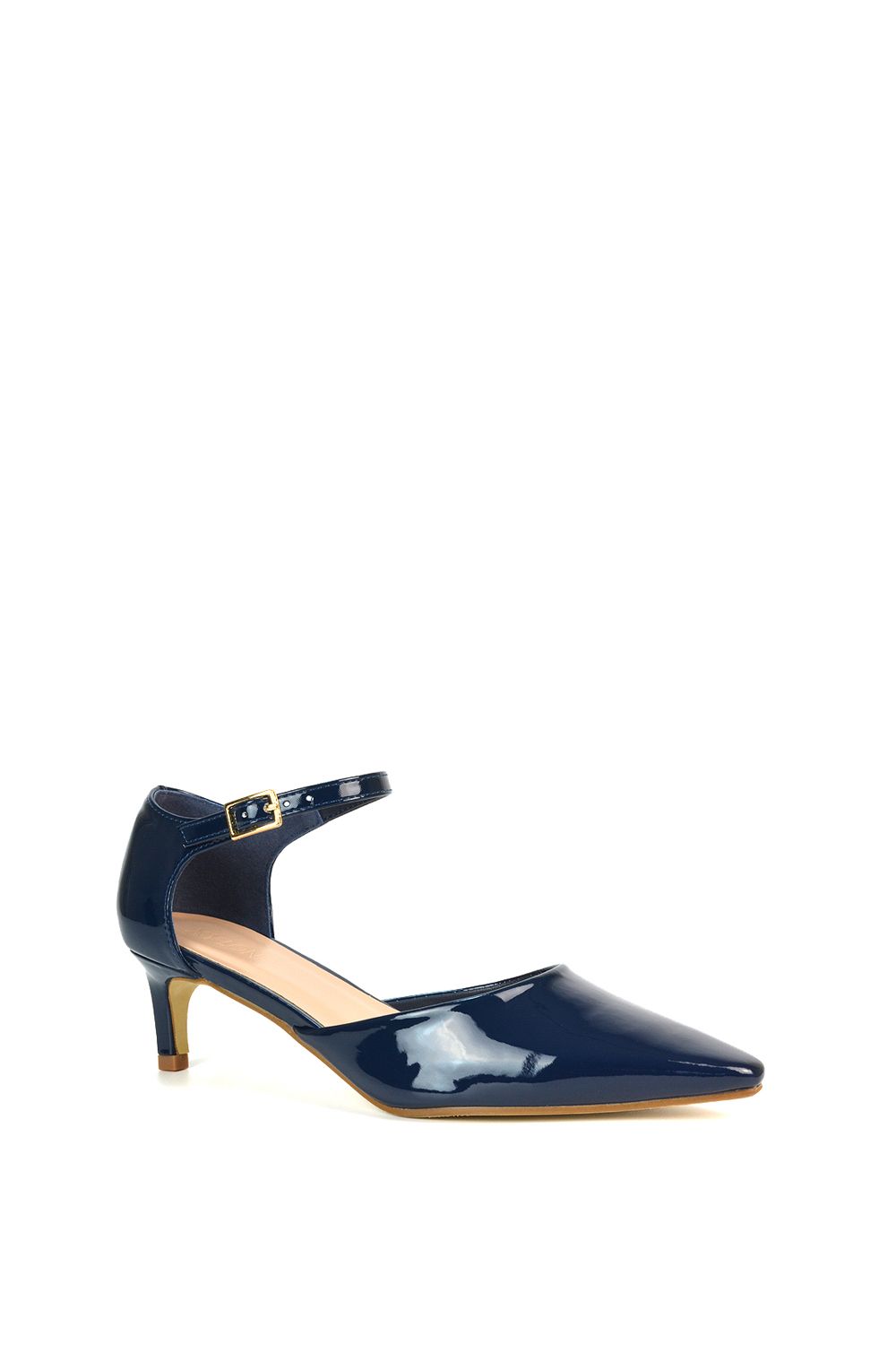 XY London 'Kacey' Kitten Low Heel Ankle Strap Pointed Toe Shoes image 2