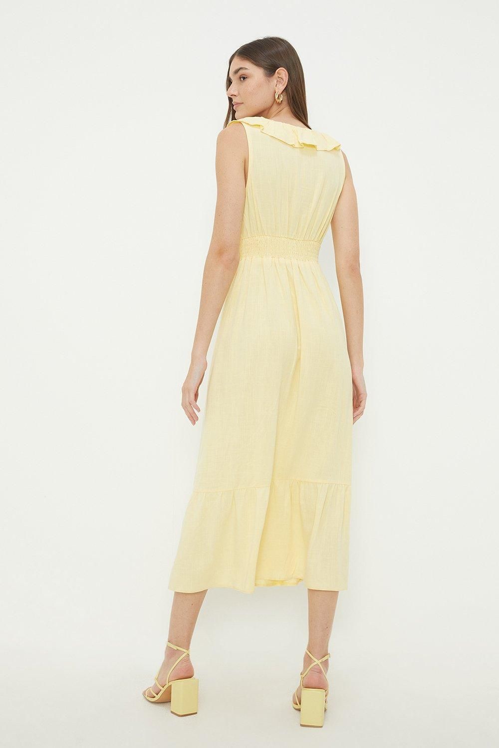 Dorothy Perkins Yellow Ruffle Detail Midi Dress Yellow image 3