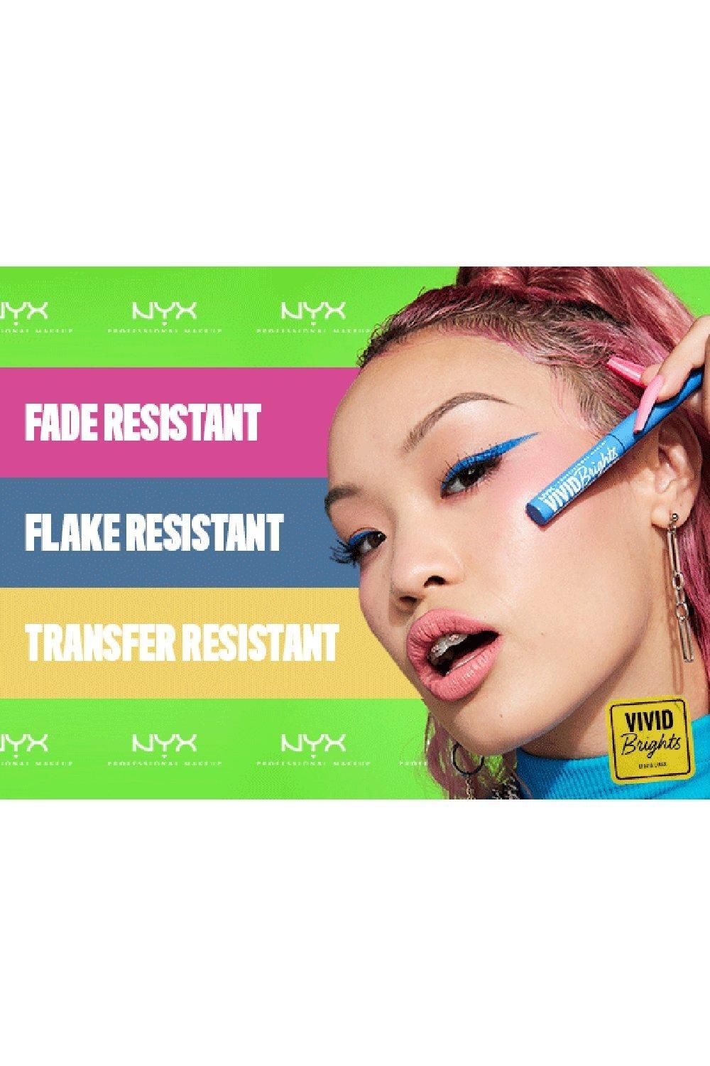 NYX Professional Makeup Vivid Brights Liquid Eyeliner Ghosted Green image 6