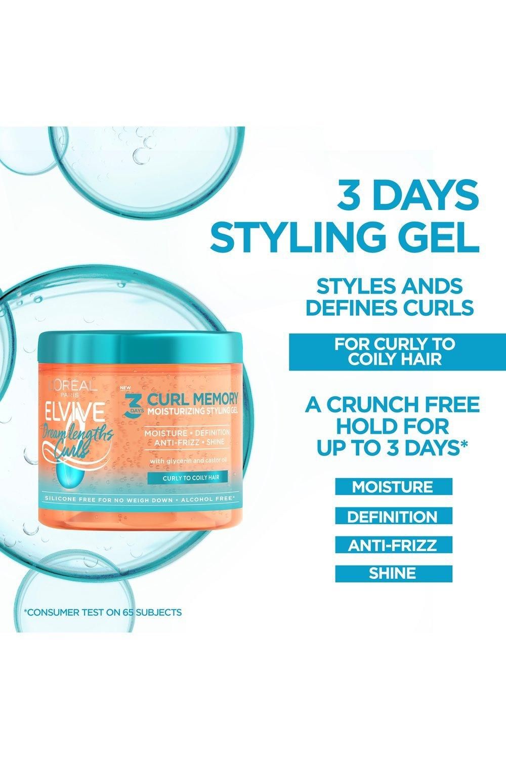 L'Oréal Paris Elvive Dream Lengths Curls 3 Days Moisturising Styling Gel Multi image 2