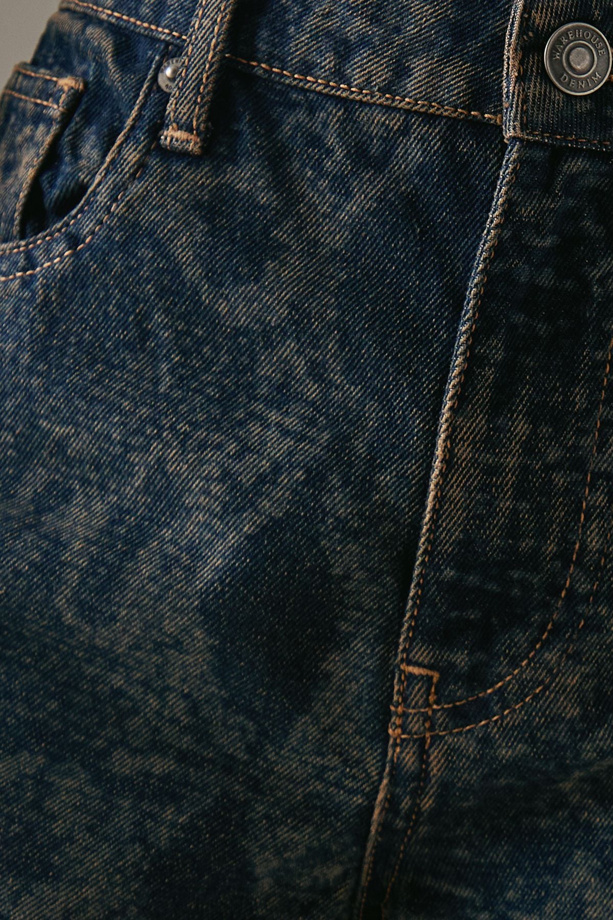 Warehouse Snake Print Straight Leg Jean Vintage Wash image 5