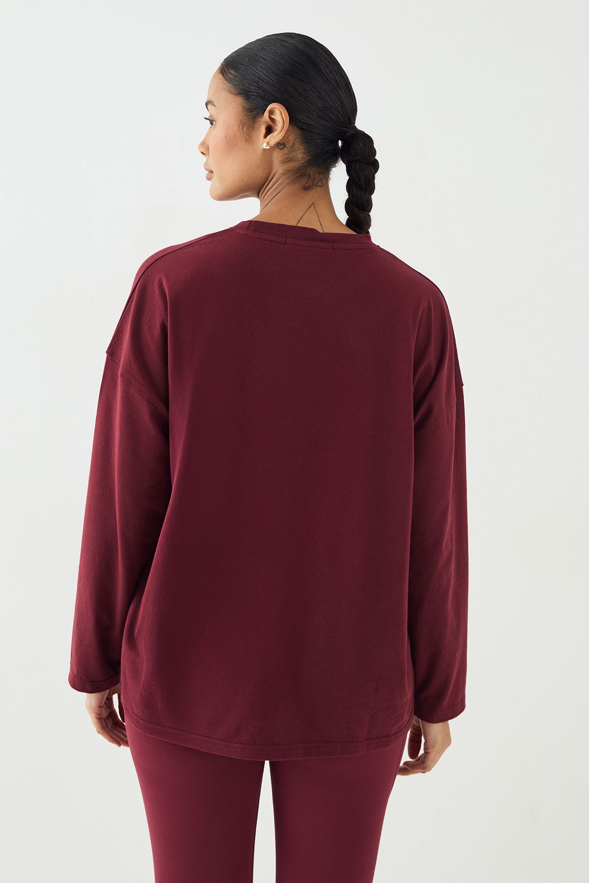 DSGN Studio DSGN Studio Collegiate Long Sleeve T-Shirt Burgundy image 2