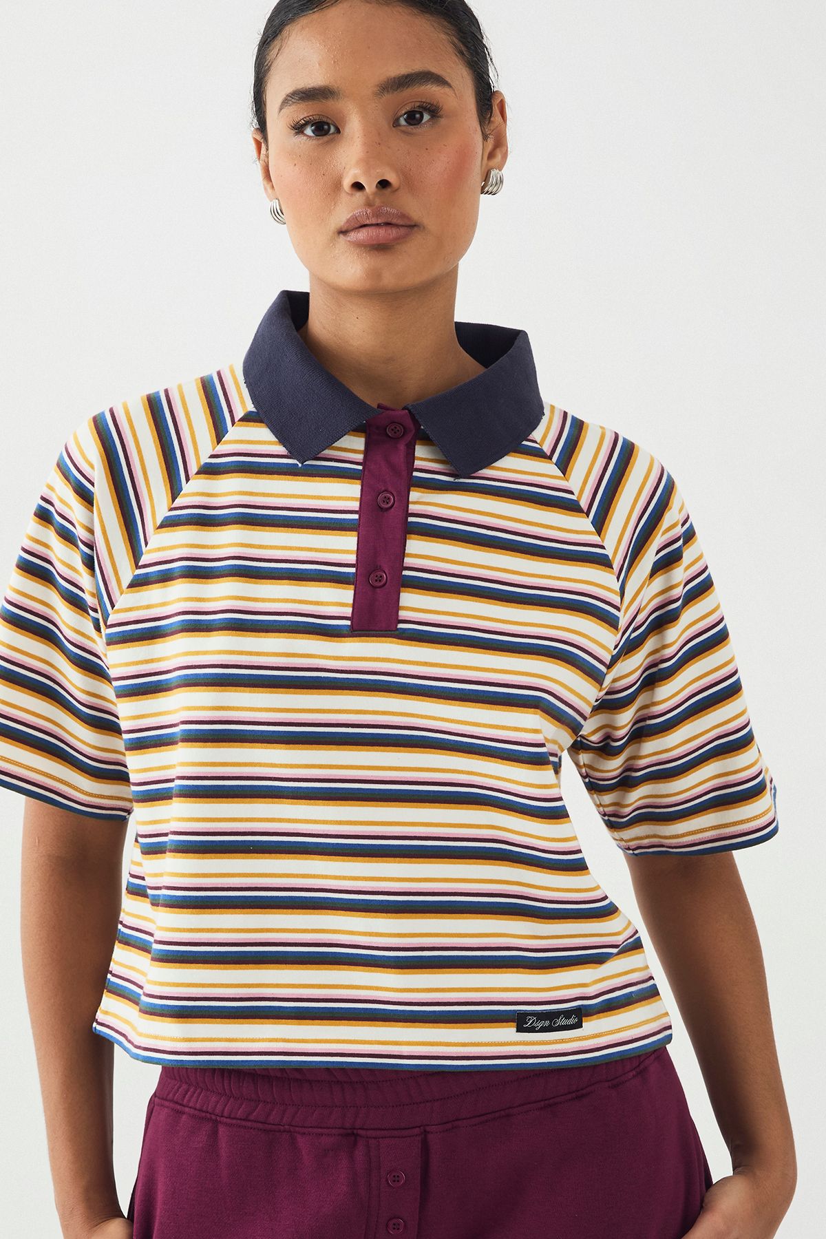 DSGN Studio DSGN Studio Woven Label Striped Rugby Shirt Stripe image 4