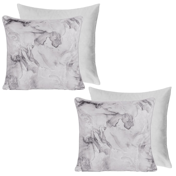 OHS 2 Pack Marble Matte Velvet Filled Cushion Covers