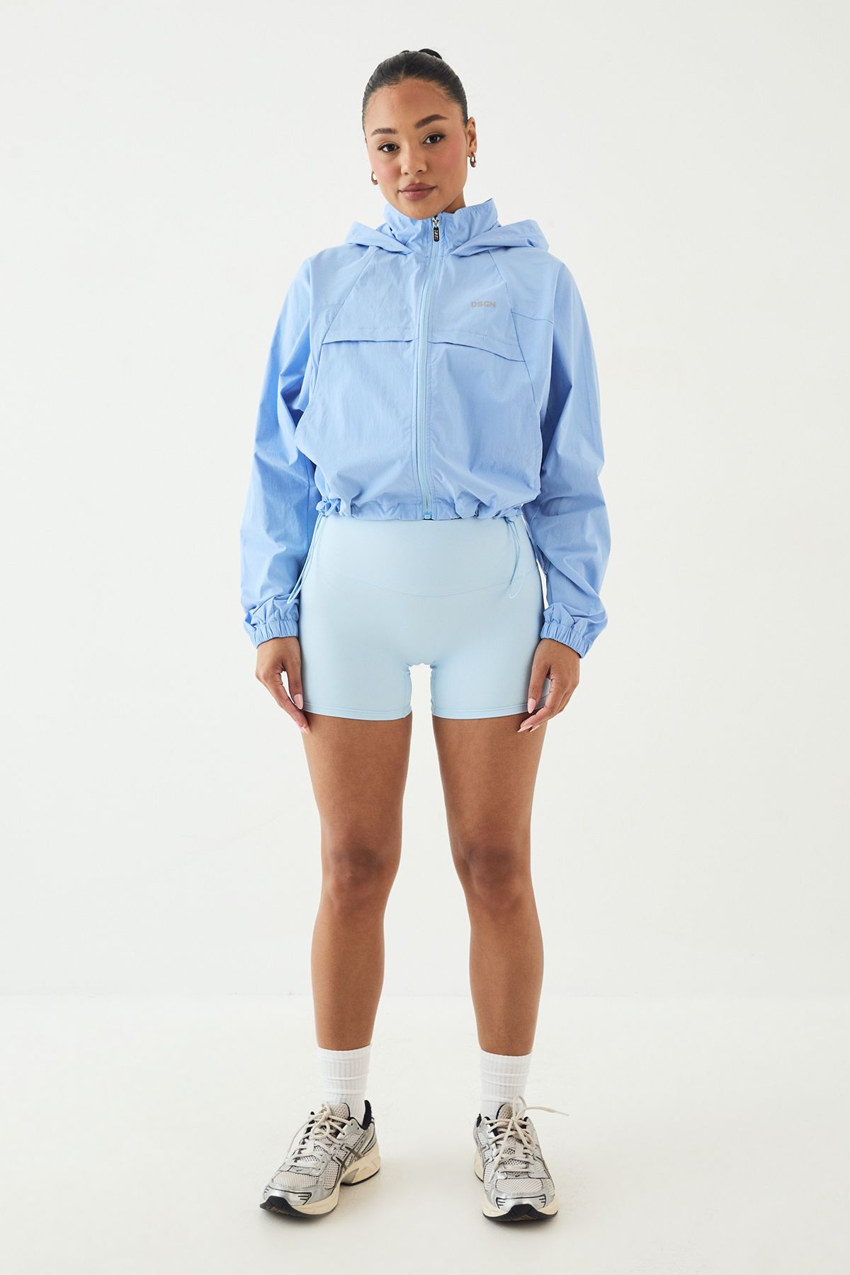 DSGN Studio DSGN Studio Zip Through Cropped Track Jacket Blue image 5