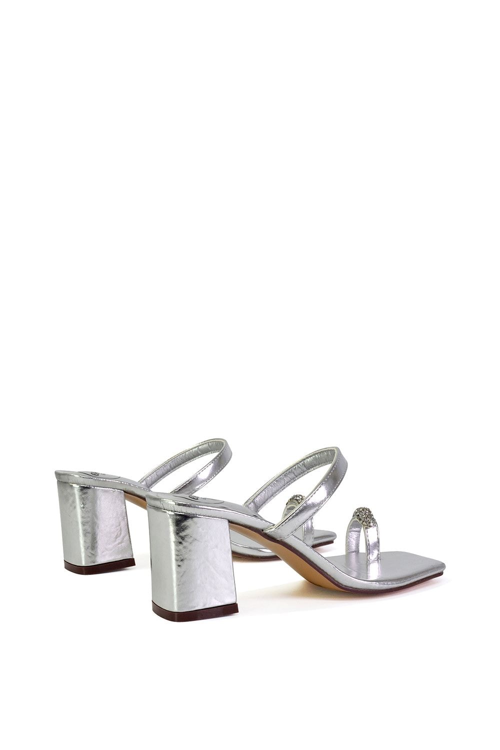 XY London 'Daiquiri' Double Strap Square Toe Ring Block Heel Sandals image 4