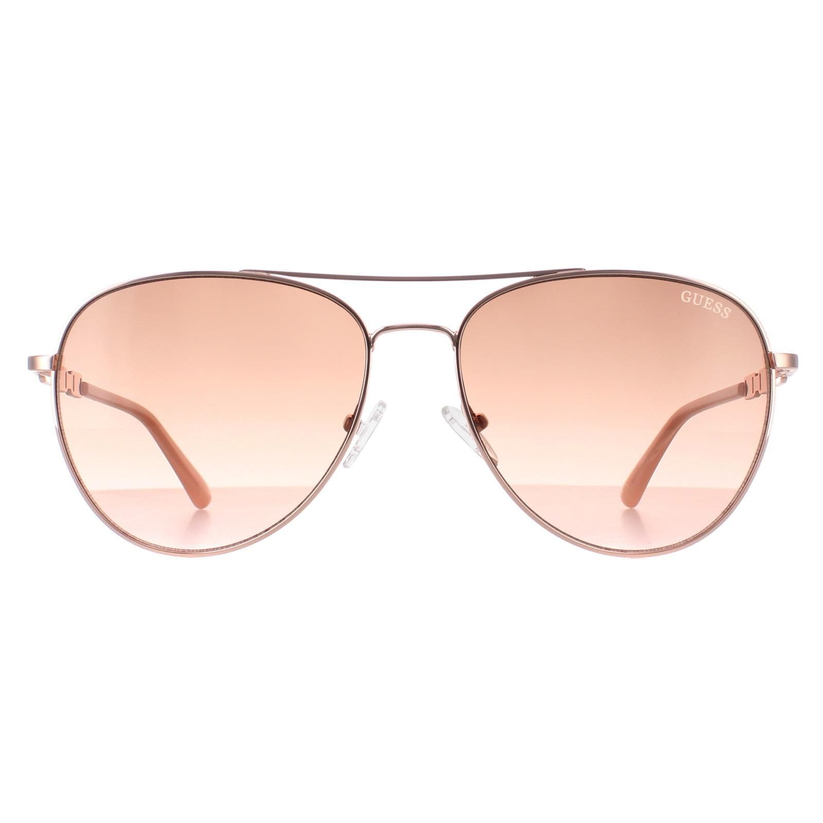 Guess Aviator Shiny Rose Gold Brown Gradient GF6143 image 1