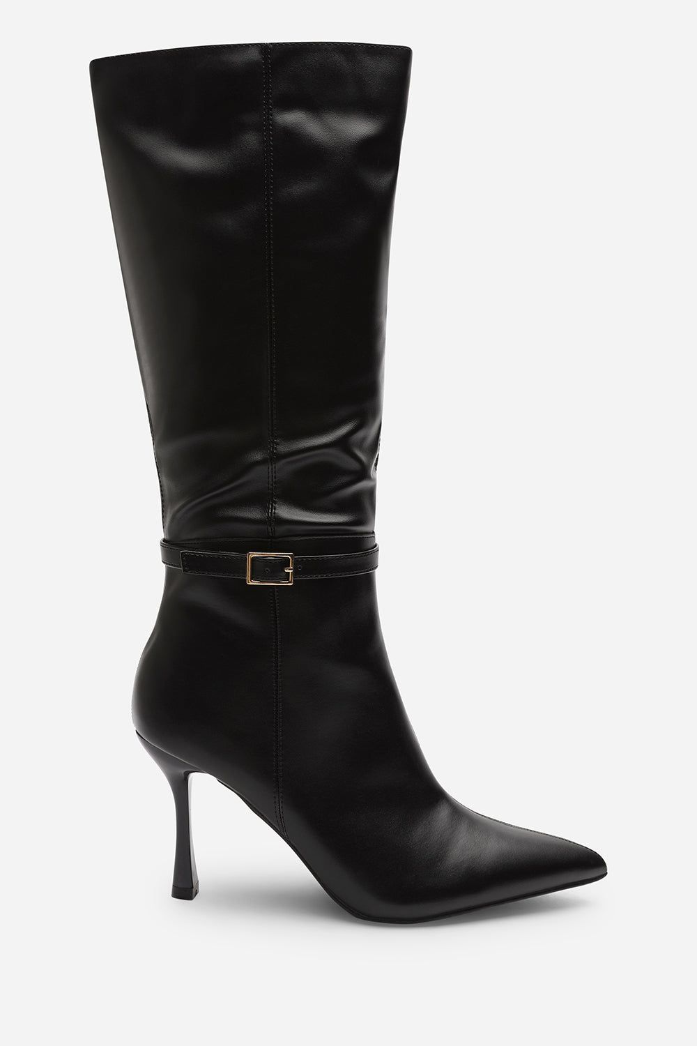 Where's That From 'Giada' Pointed Toe Knee High Stiletto Heel Boots with Side Buckle image 2