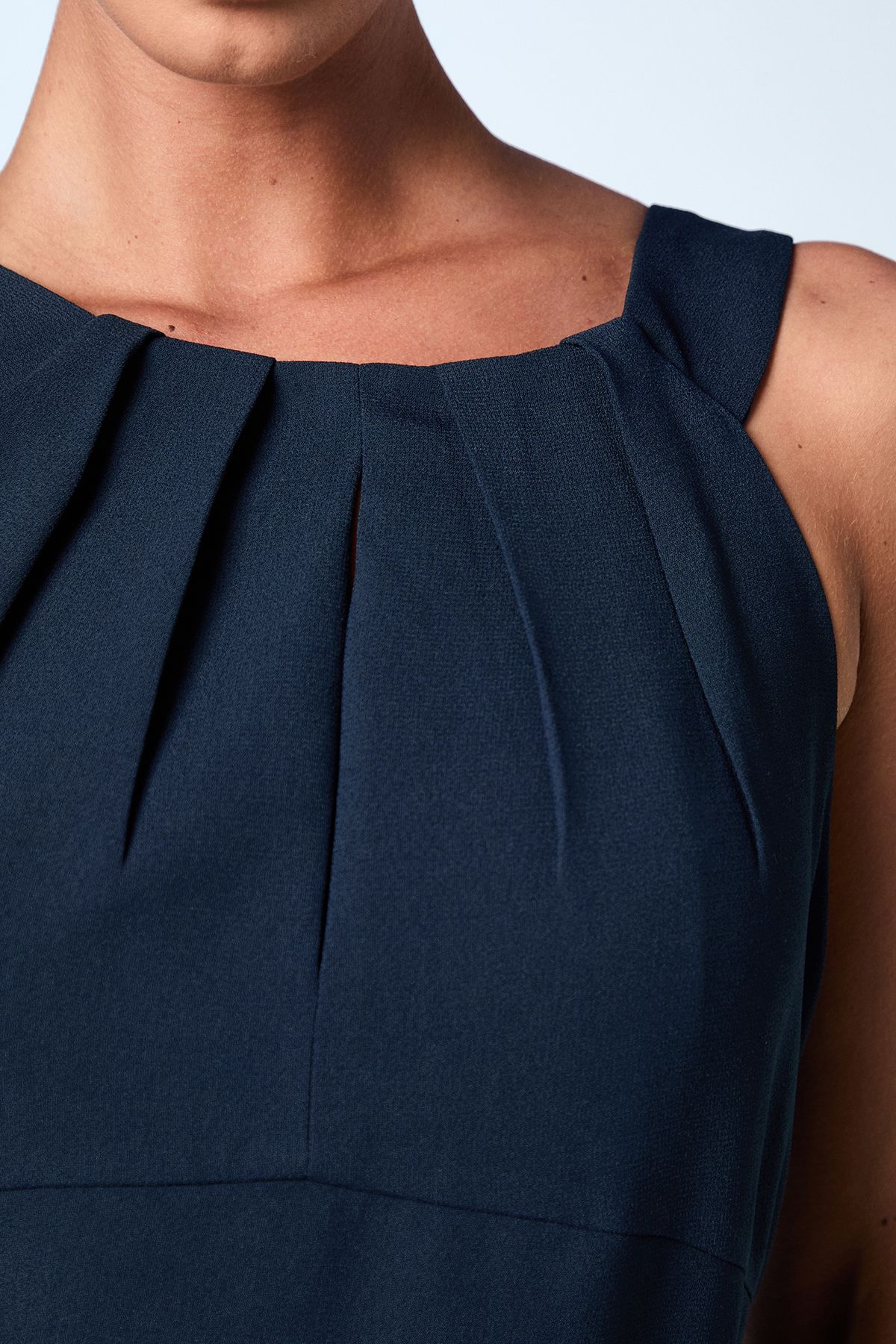 Coast Halter Neck Satin Bridesmaid Dress with Tie Back Detail Navy image 5