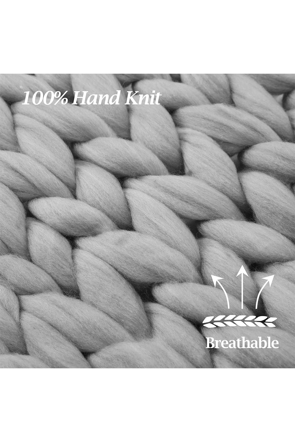 Living and Home 100cm L x 80cm W Office Chunky Knitted Nap Blanket Home Decor Sofa Throw Blanket image 3