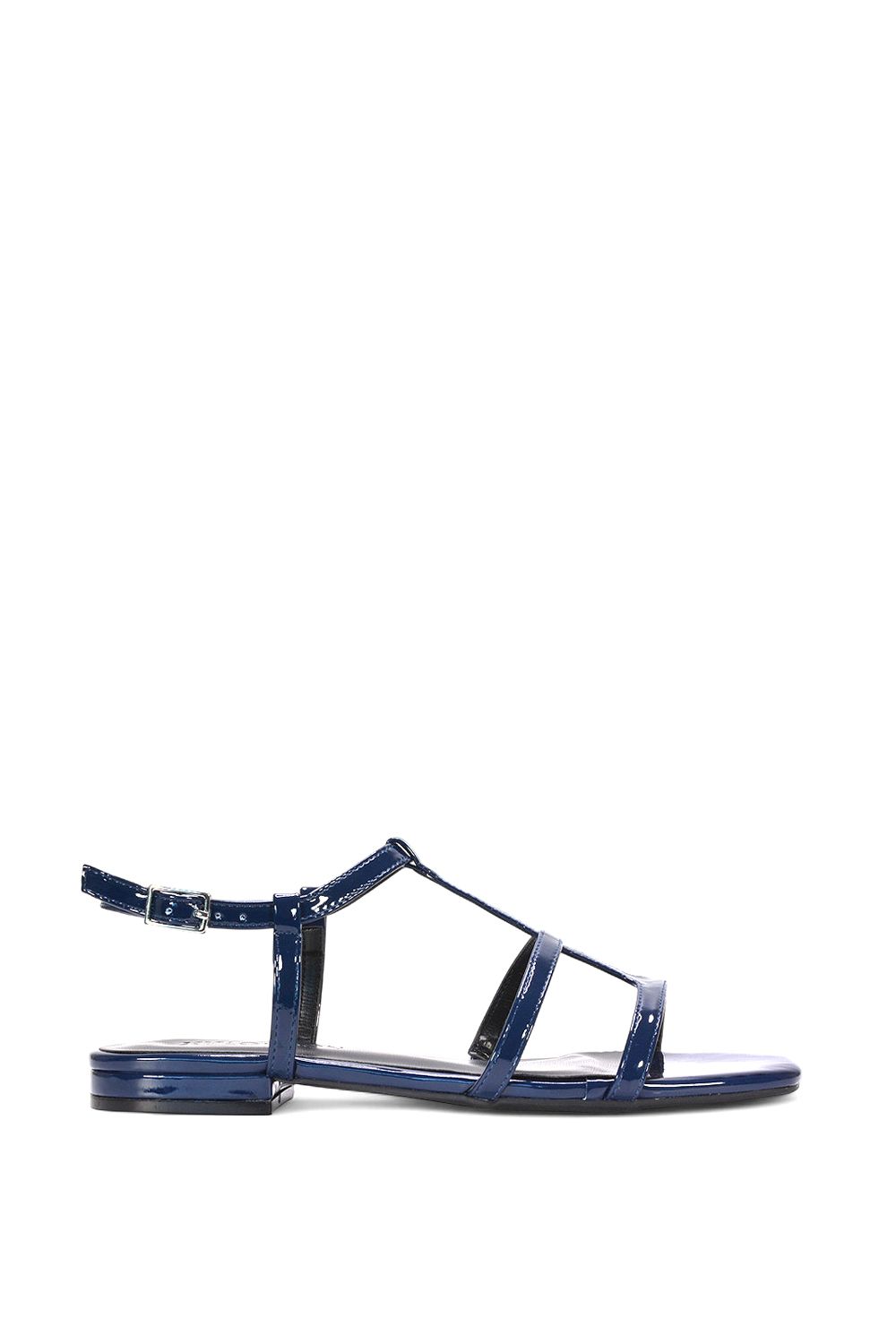 XY London 'Danielle' Flat Strappy Caged Square Toe Sandals With Buckle image 1