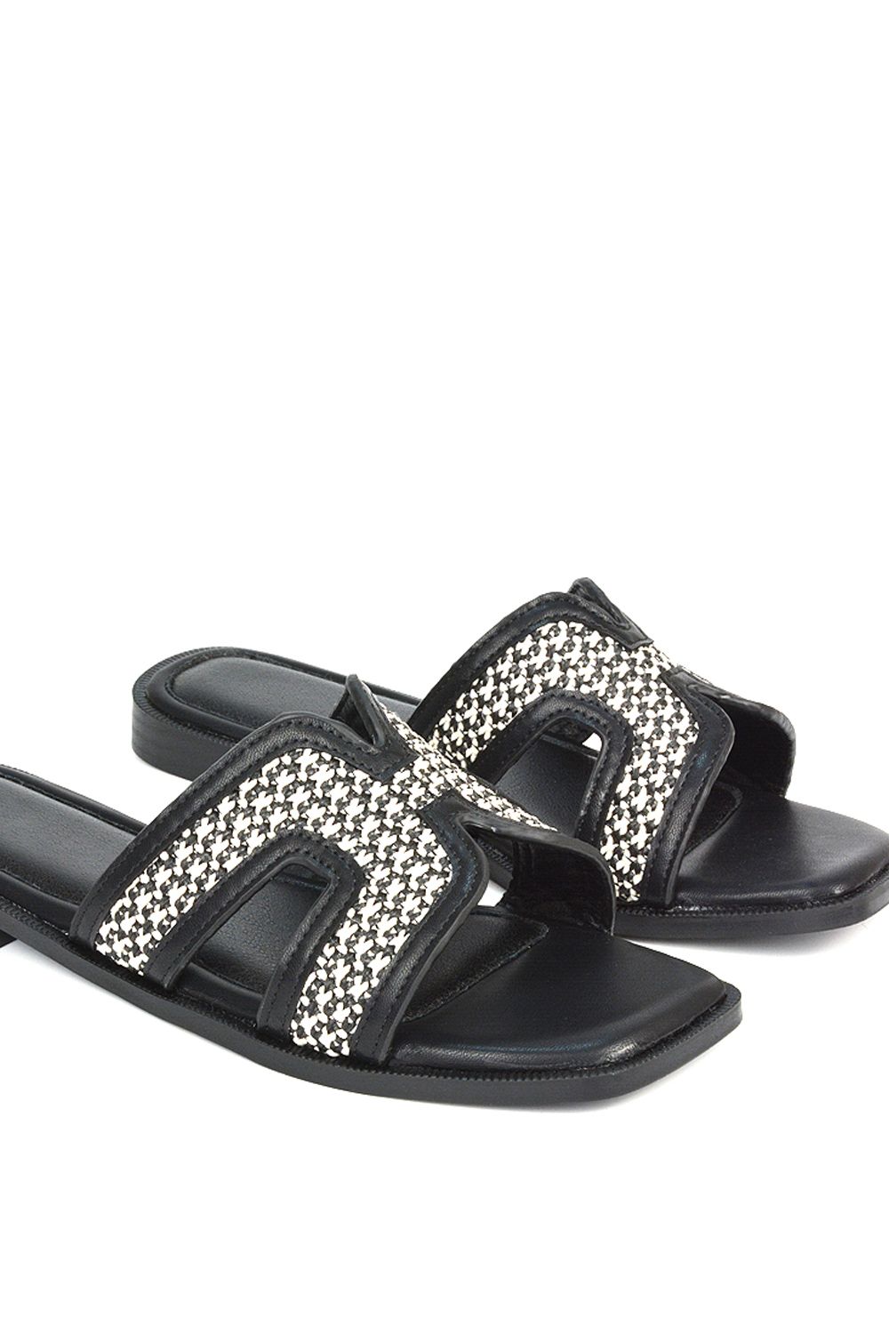 XY London 'Lola' Cut Out Strap Flat Slip On Slider Sandals image 4