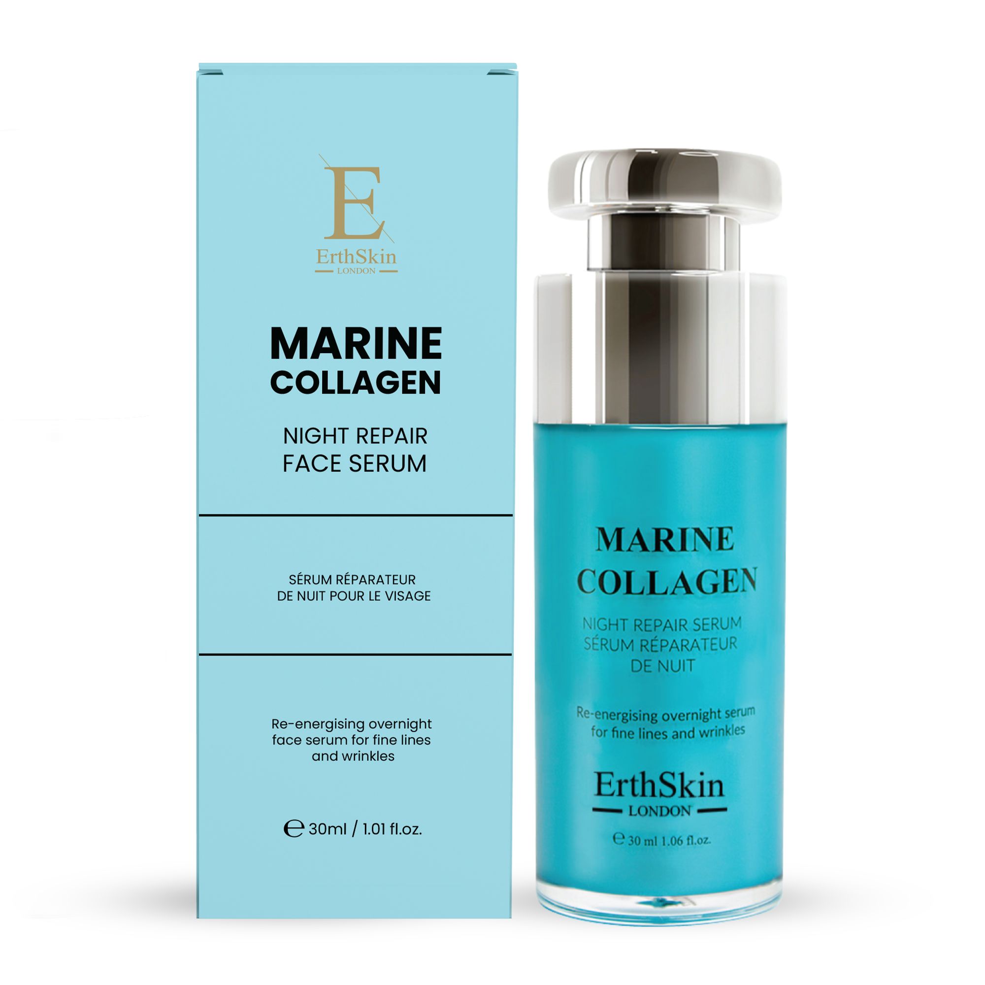 Erth Skin London 2x Marine Collagen Night Repair Serum 30ml image 3
