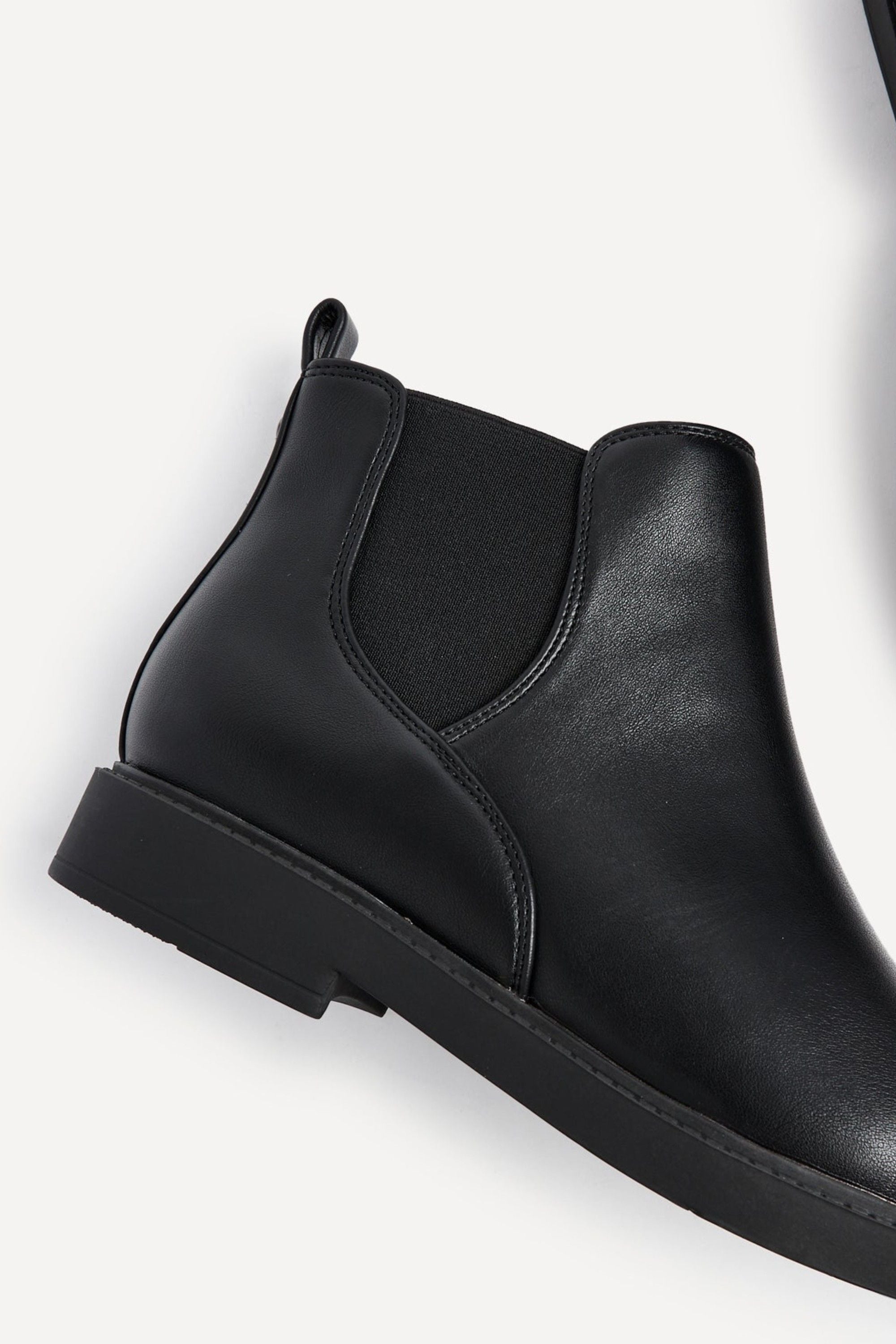 Linzi Fauna Wide Fit Black Faux Leather Classic Chelsea Boot image 4