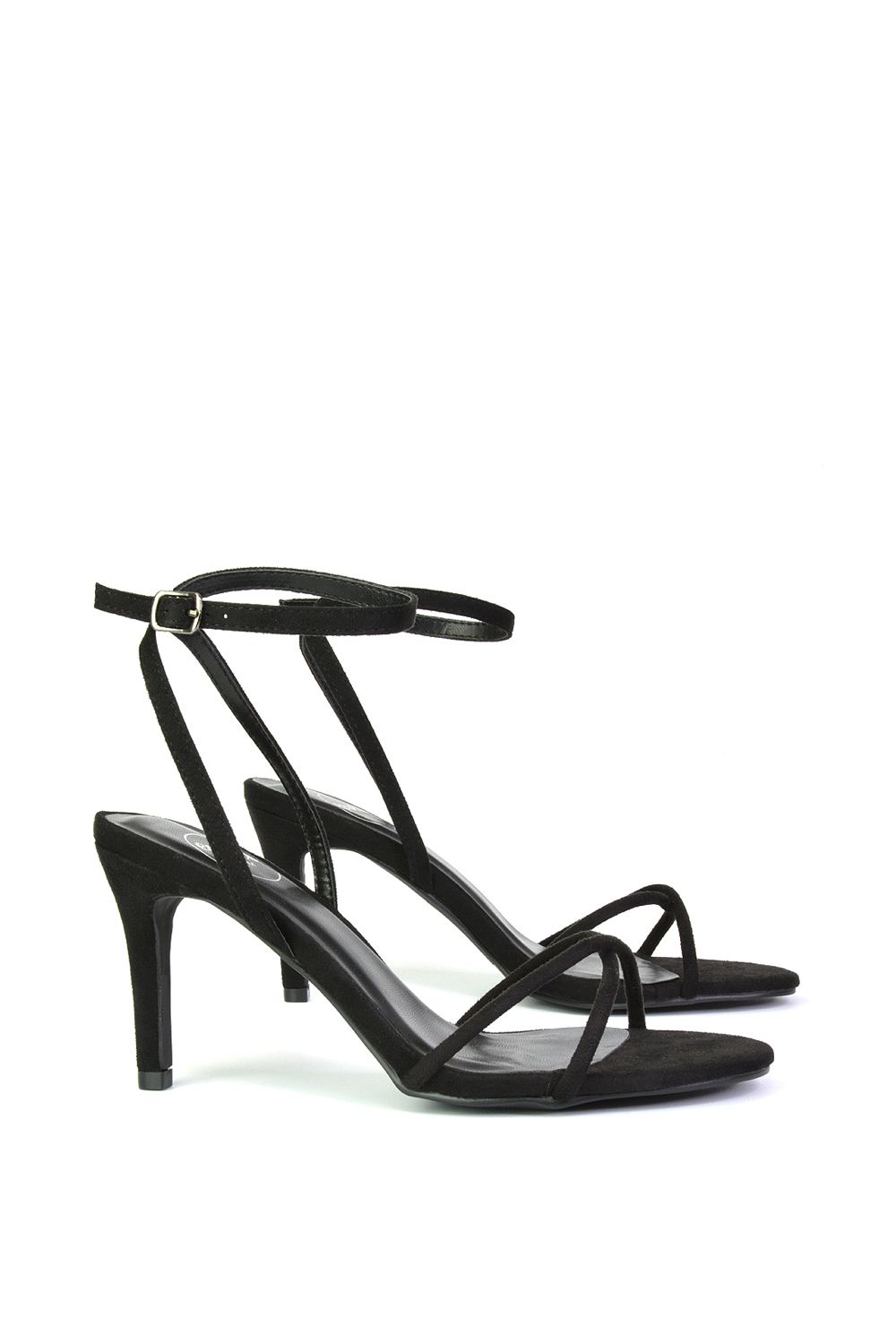 XY London 'Ridge' Strappy Round Toe Mid High Heel Stiletto Sandals image 2