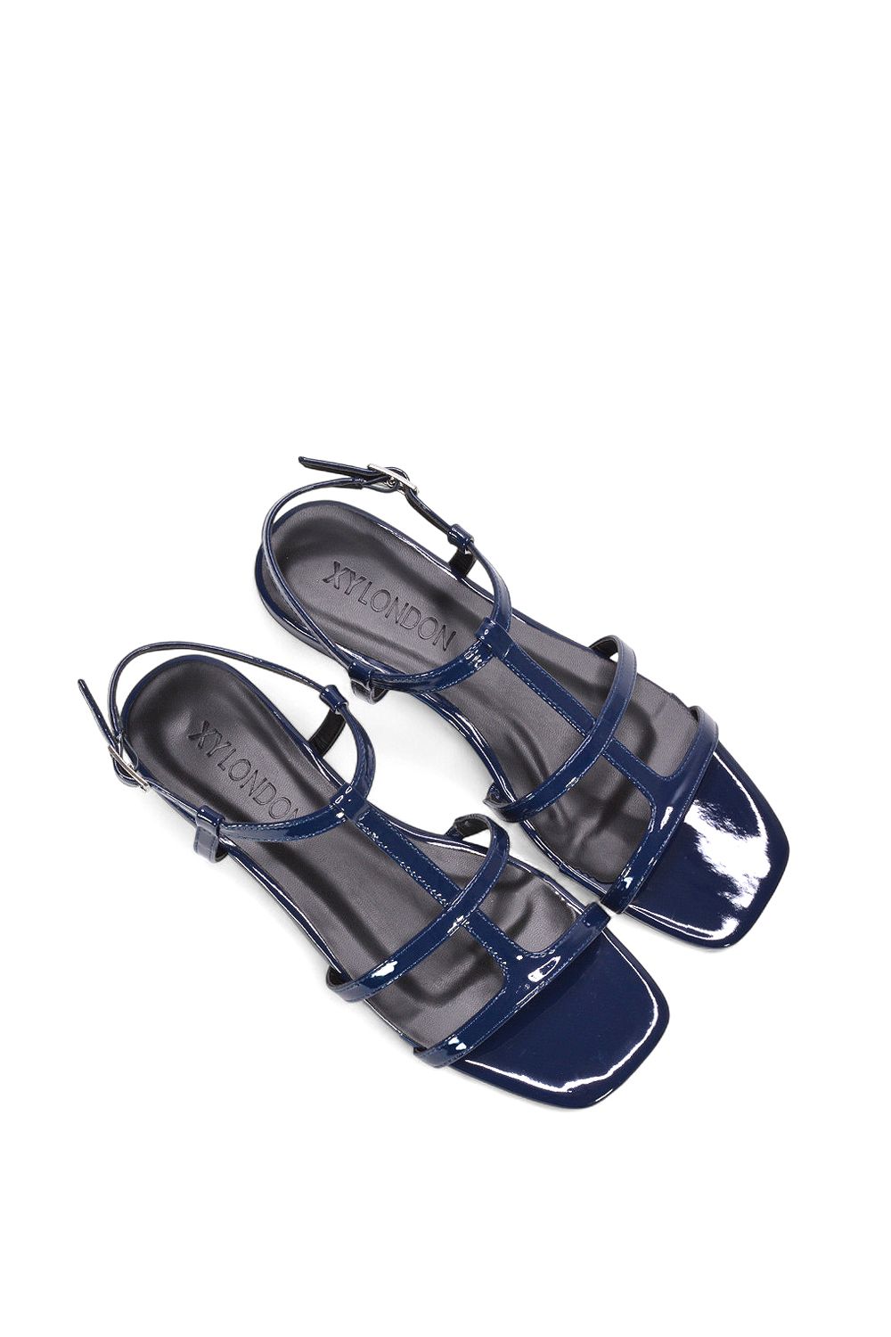 XY London 'Danielle' Flat Strappy Caged Square Toe Sandals With Buckle image 6