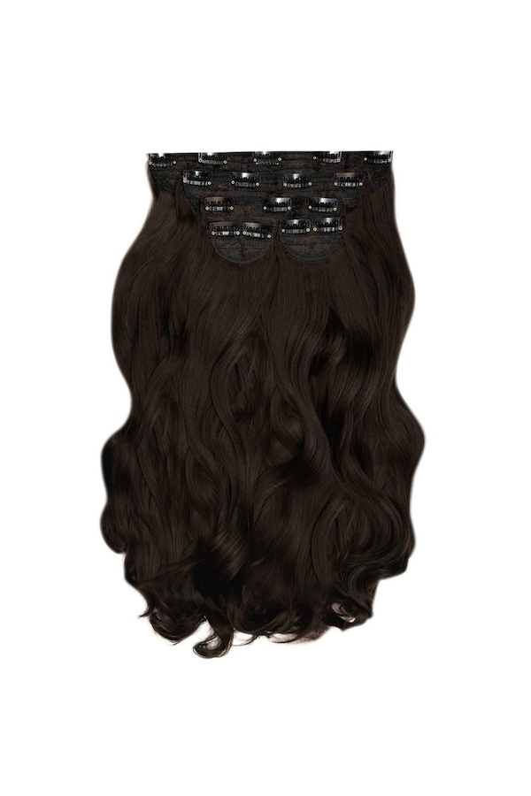 Lullabellz Super Thick 22" 5 Piece Curly Clip In Extensions Dark Brown