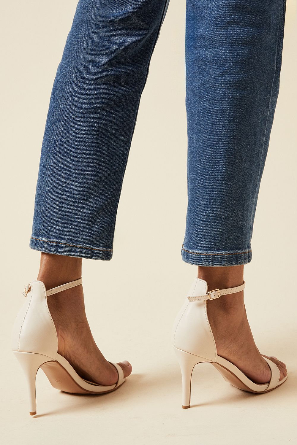 Dorothy Perkins Wide Fit Tyla Barely There High Stiletto Heel Sandals Beige image 2