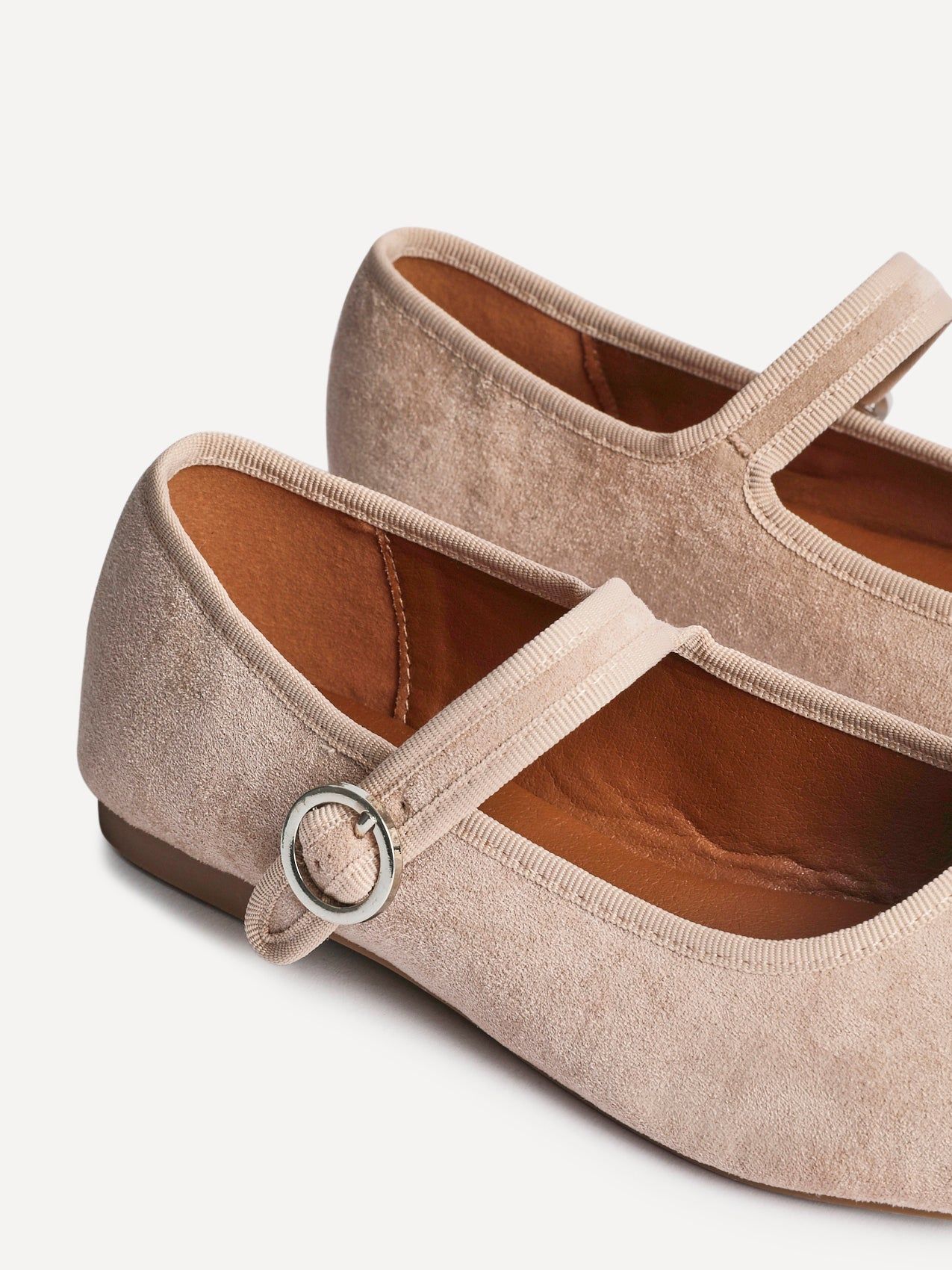 Linzi Graceful Nude Faux Suede Ballet Pumps image 5