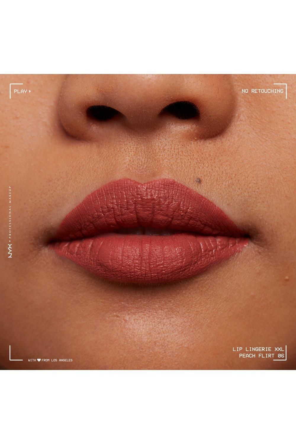 NYX Professional Makeup Lip Lingerie XXL Long Lasting Matte Liquid Lipstick Peach Flirt image 5